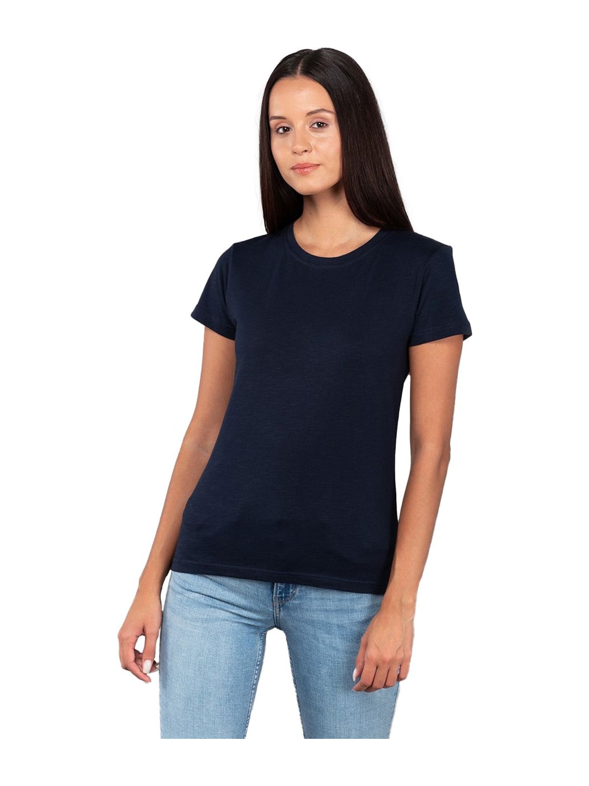 Γυναικεία Κοντομάνικη Φλάμα Μπλούζα 00580 About Basics Crystal Navy