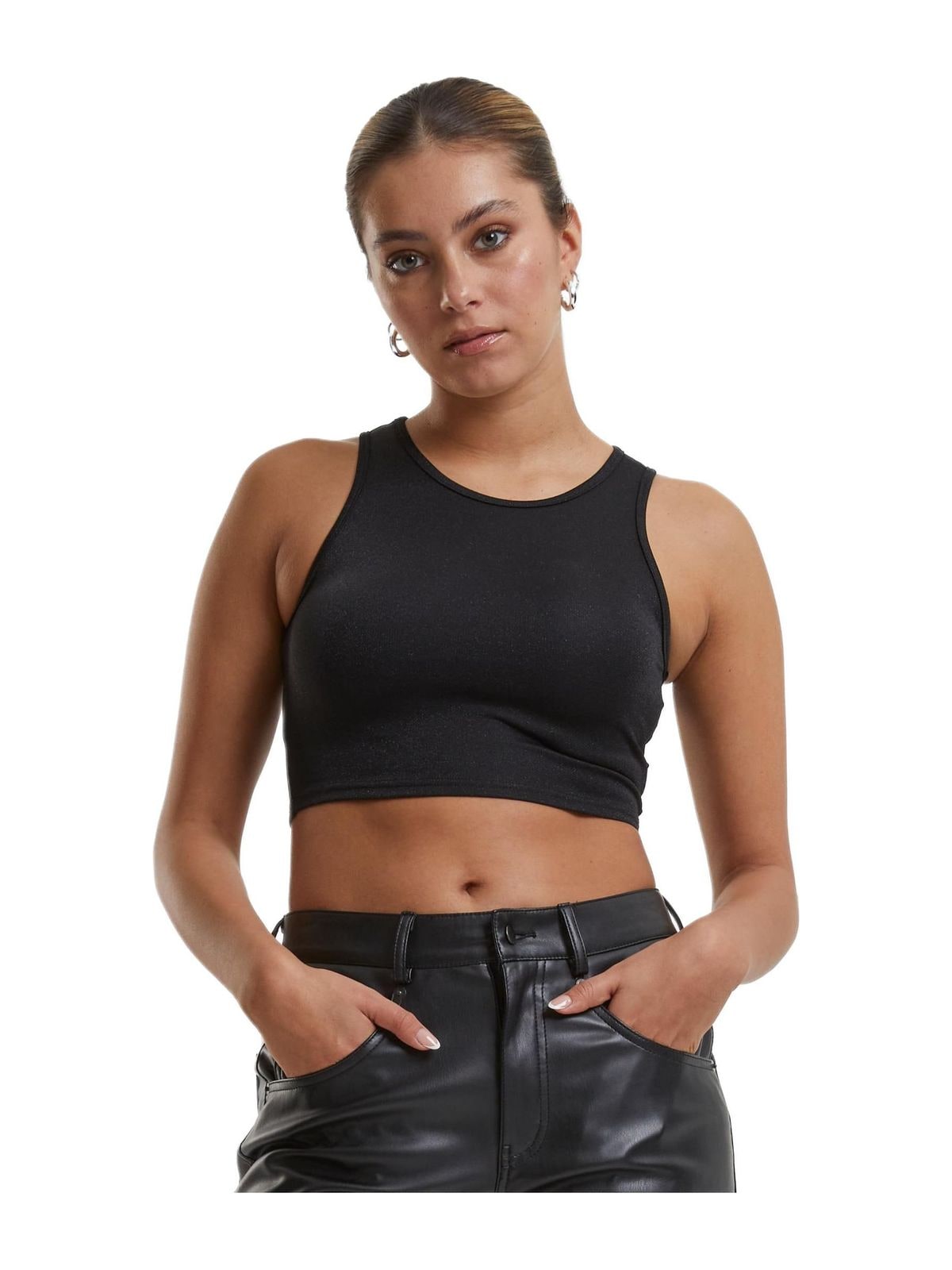 Γυναικείο Cropped Top TB6990-00007 Urban Classics Glitter Black
