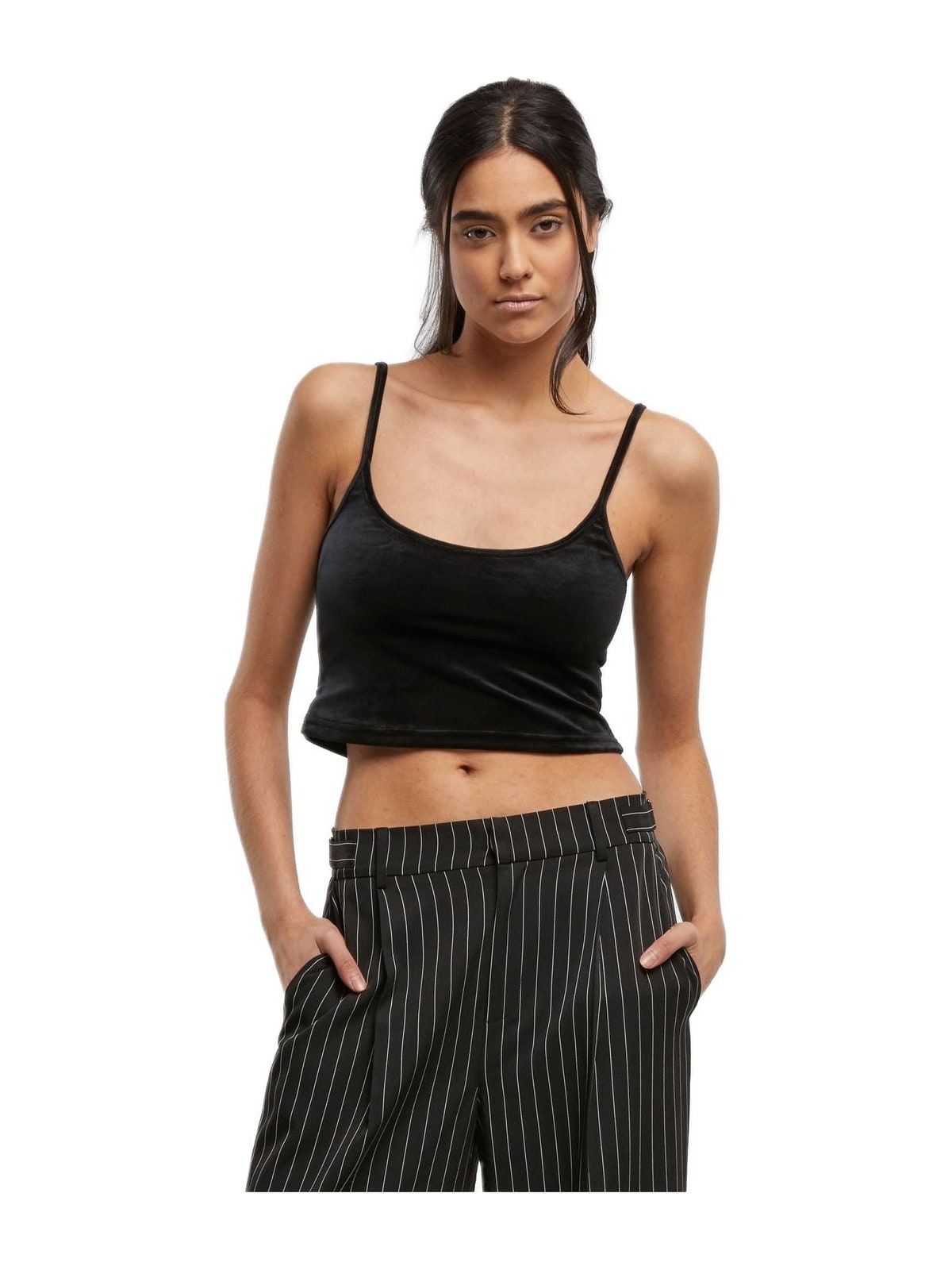 Γυναικείο Βελούδινο Crop Top TB7115-00007 Urban Classics Black