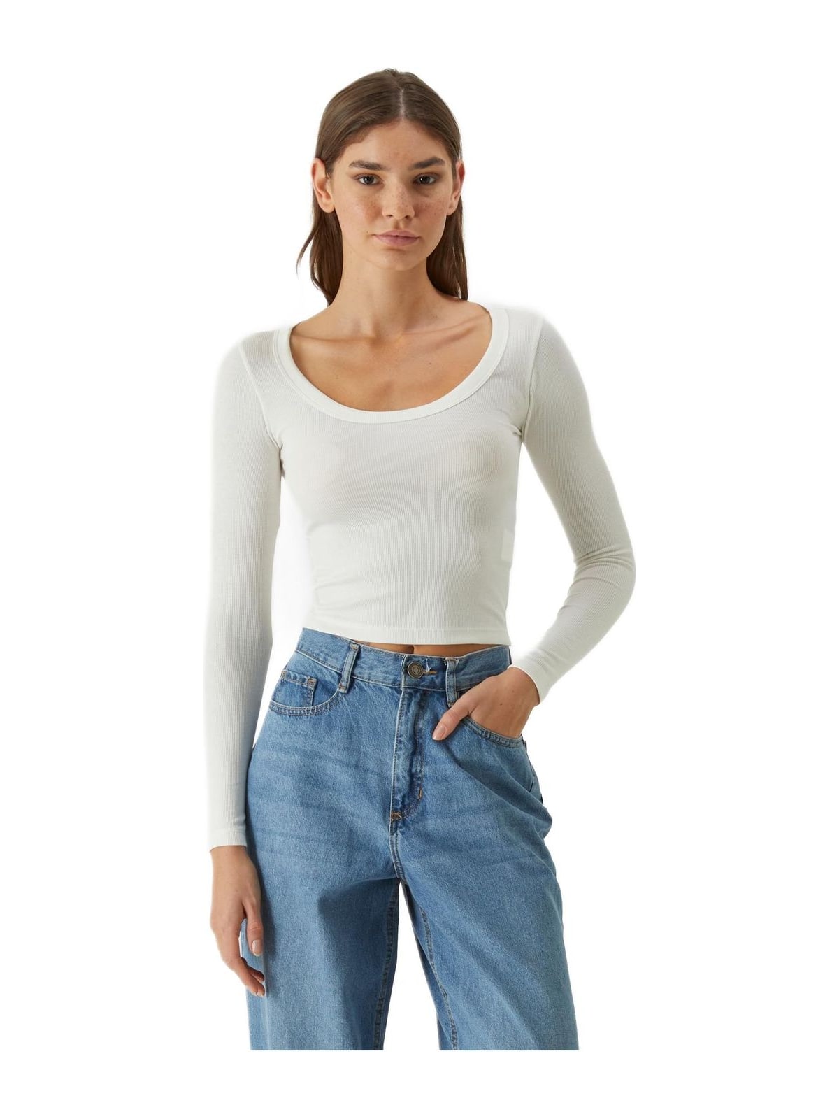 Γυναικεία Μακρυμάνικη Μπλούζα Rib Jersey TB7147 Urban Classics offwhite