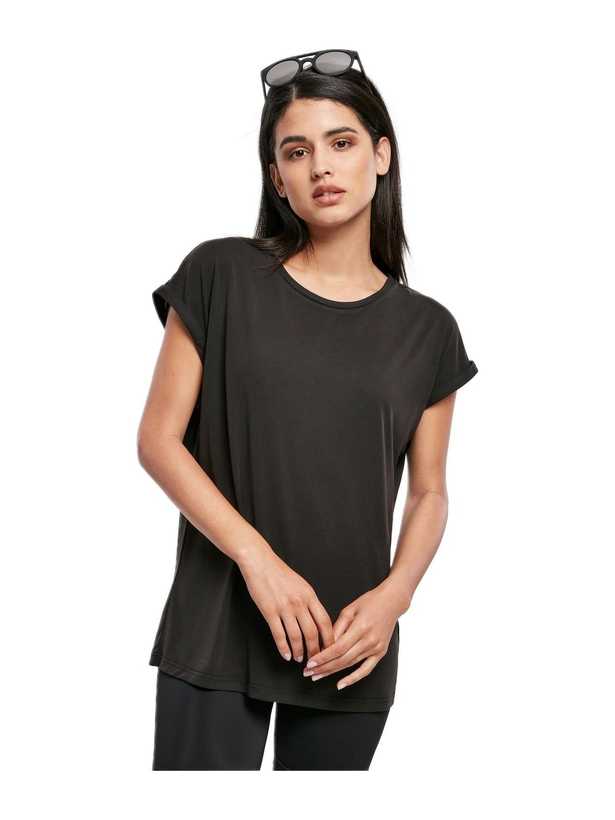 Γυναικείο T-shirt Modal Extended Shoulder TB4092 Urban Classics Black