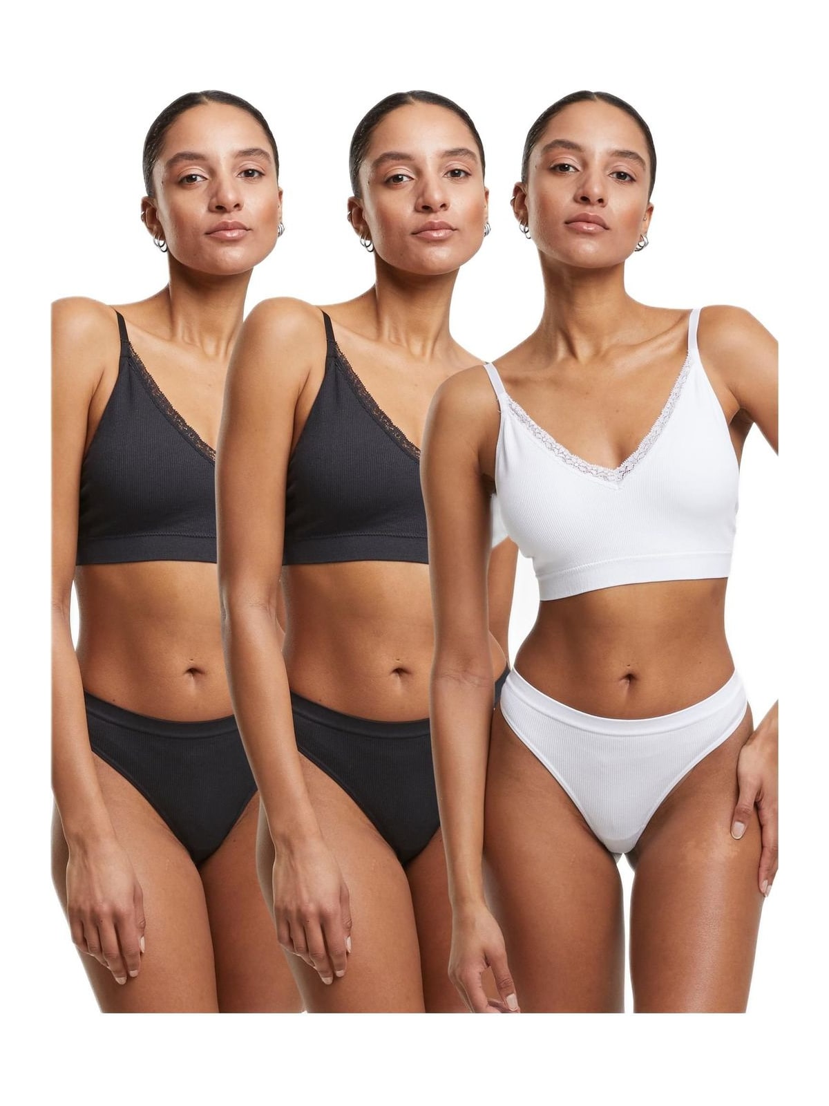 Γυναικεία Εσώρουχα Tanga (3 Τεμάχια) TB7671B Urban Classics black+black+white