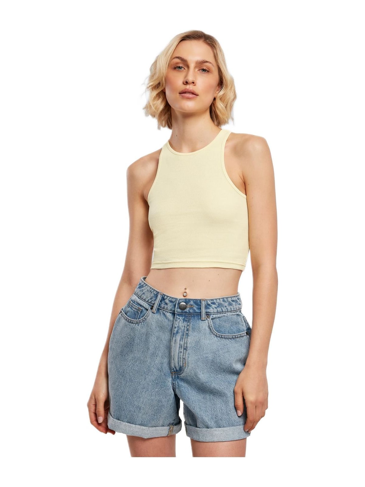 Γυναικείο Cropped Rib Top TB1498 Urban Classics softyellow
