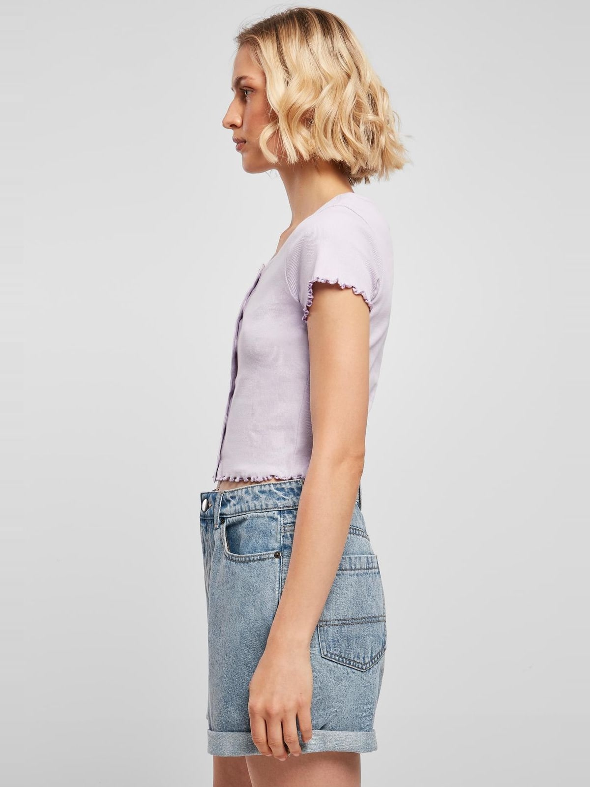 Γυναικείο Cropped T-Shirt με Κουμπιά TB4103 Urban Classics Lilac