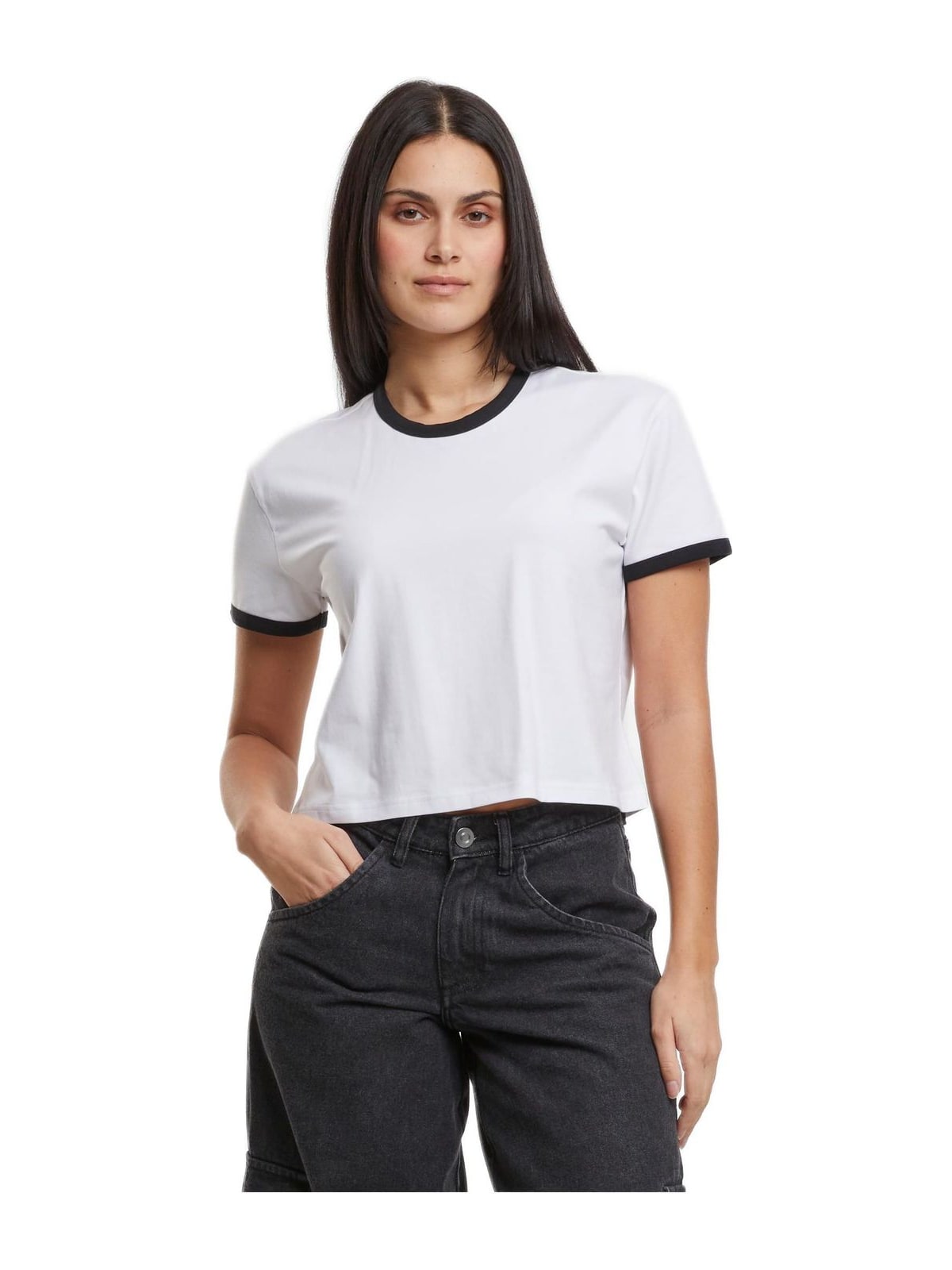 Γυναικείο T-Shirt Contrast Retro TB7492 Urban Classics White/Black