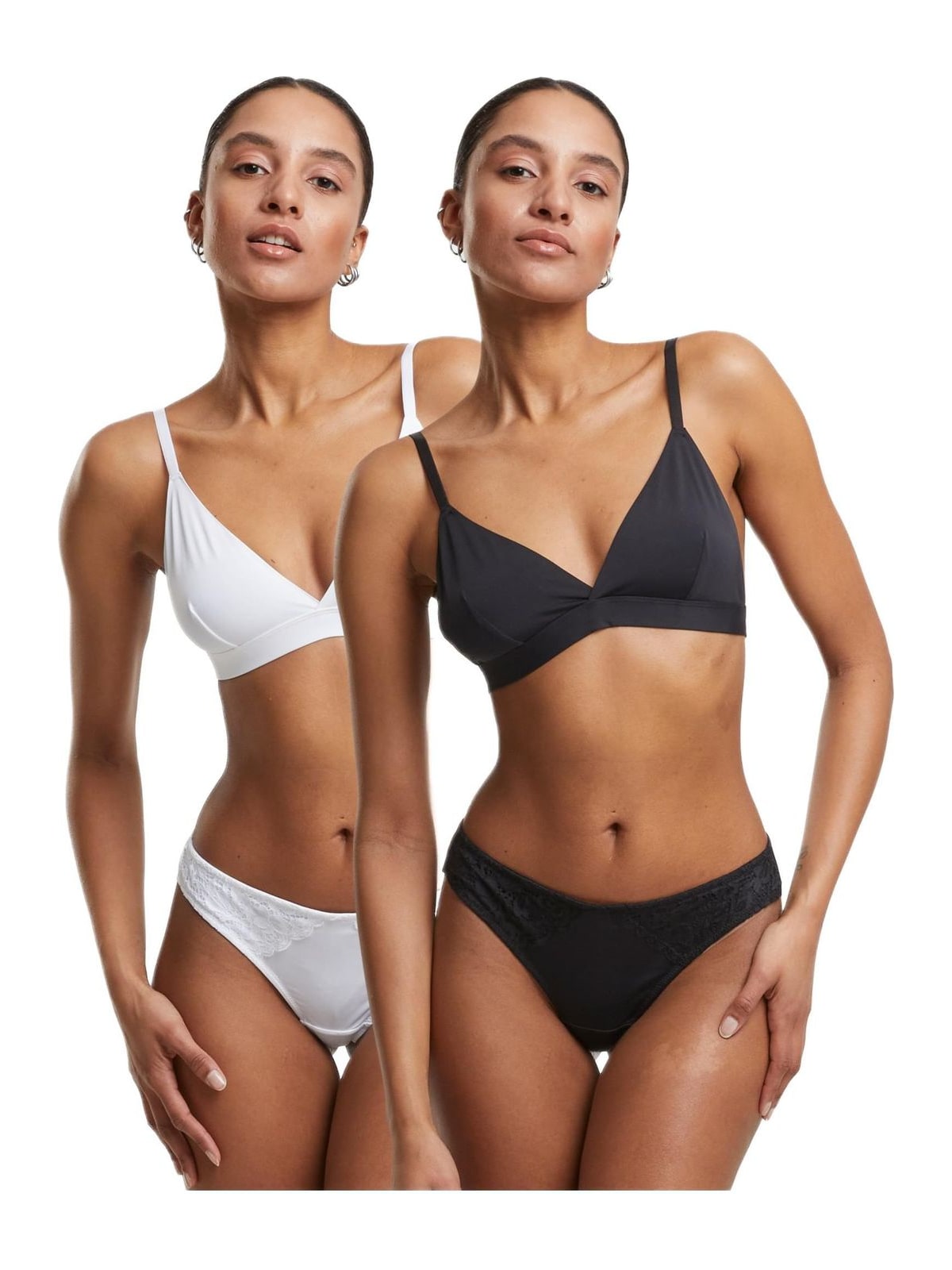Γυναικεία Εσώρουχα Lace Tanga 2-Pack TB7850A Urban Classics Black+White