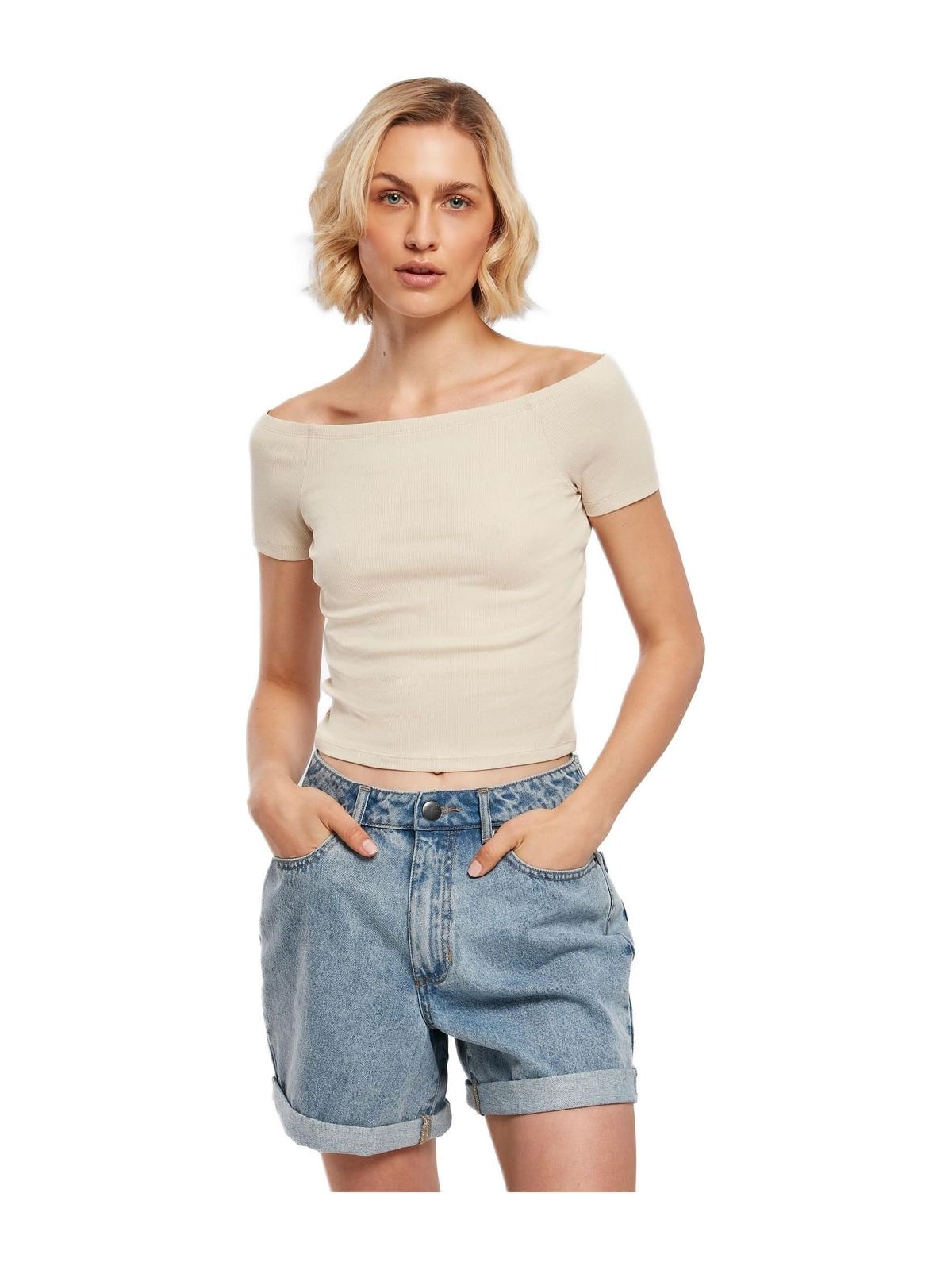 Γυναικεία Μπλούζα Off Shoulder Rib TB1500 Urban Classics softseagrass