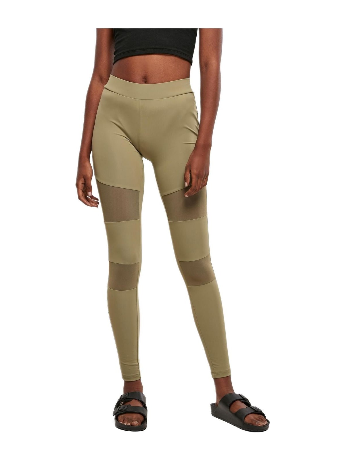 Ladies Tech Mesh Leggings Urban Classics TB1174-00472 khaki