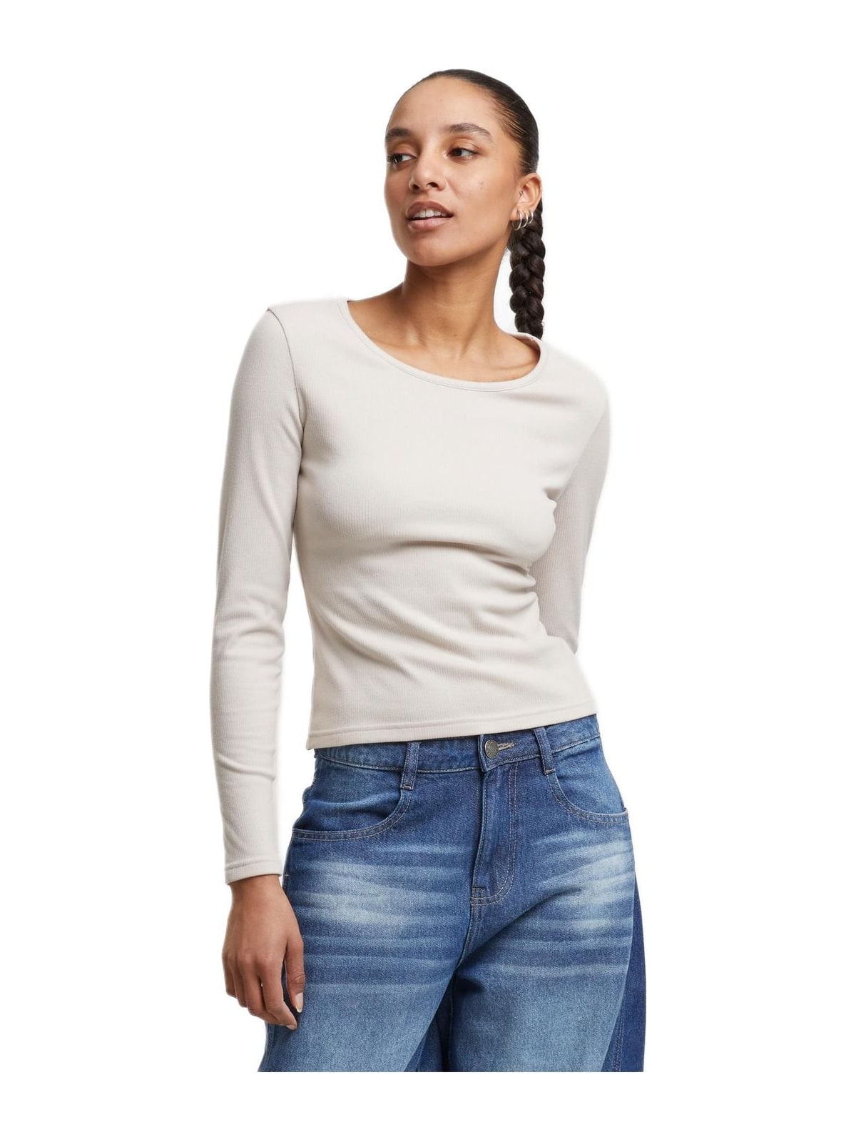 Γυναικεία Μακρυμάνικη Μπλούζα Ladies Heat Slim TB7786 Urban Classics Cloud