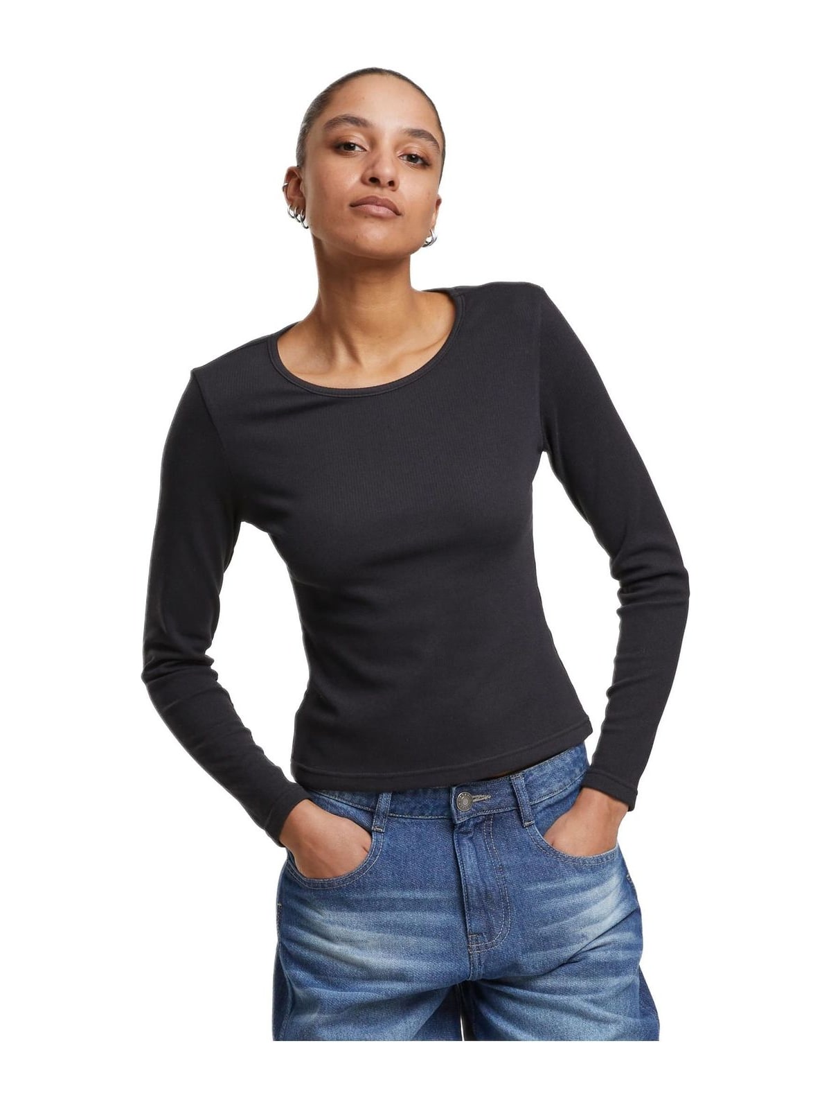 Γυναικεία Μακρυμάνικη Μπλούζα Ladies Heat Slim TB7786 Urban Classics Black