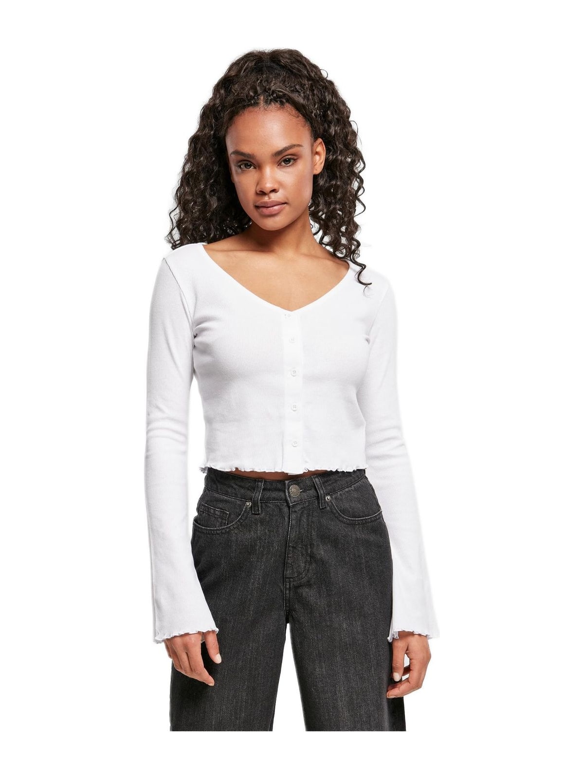 Γυναικεία Πλεκτή Ζακέτα Cropped Rib TB4533 Urban Classics White