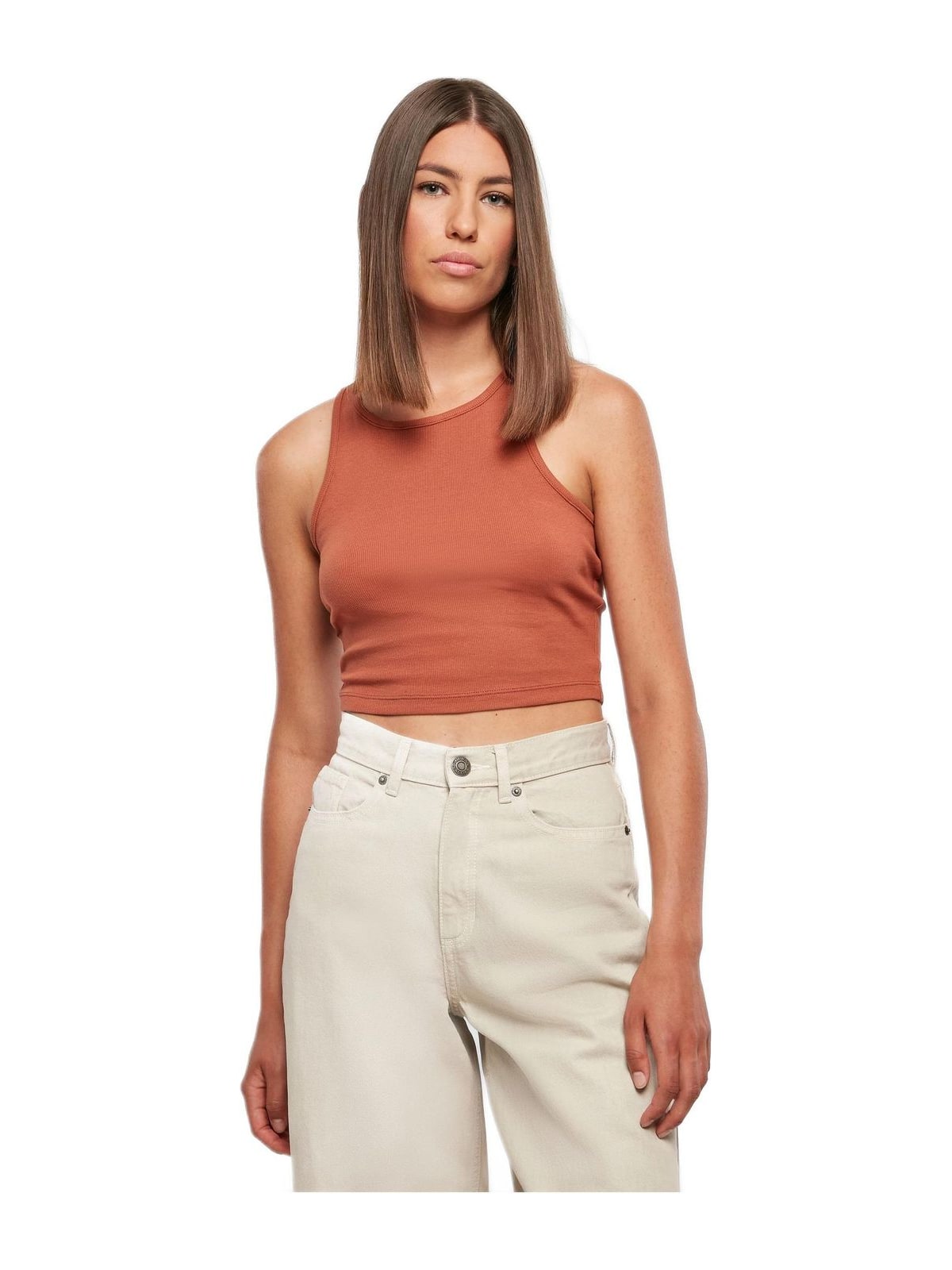 Γυναικείο Cropped Rib Top TB1498 Urban Classics Terracotta