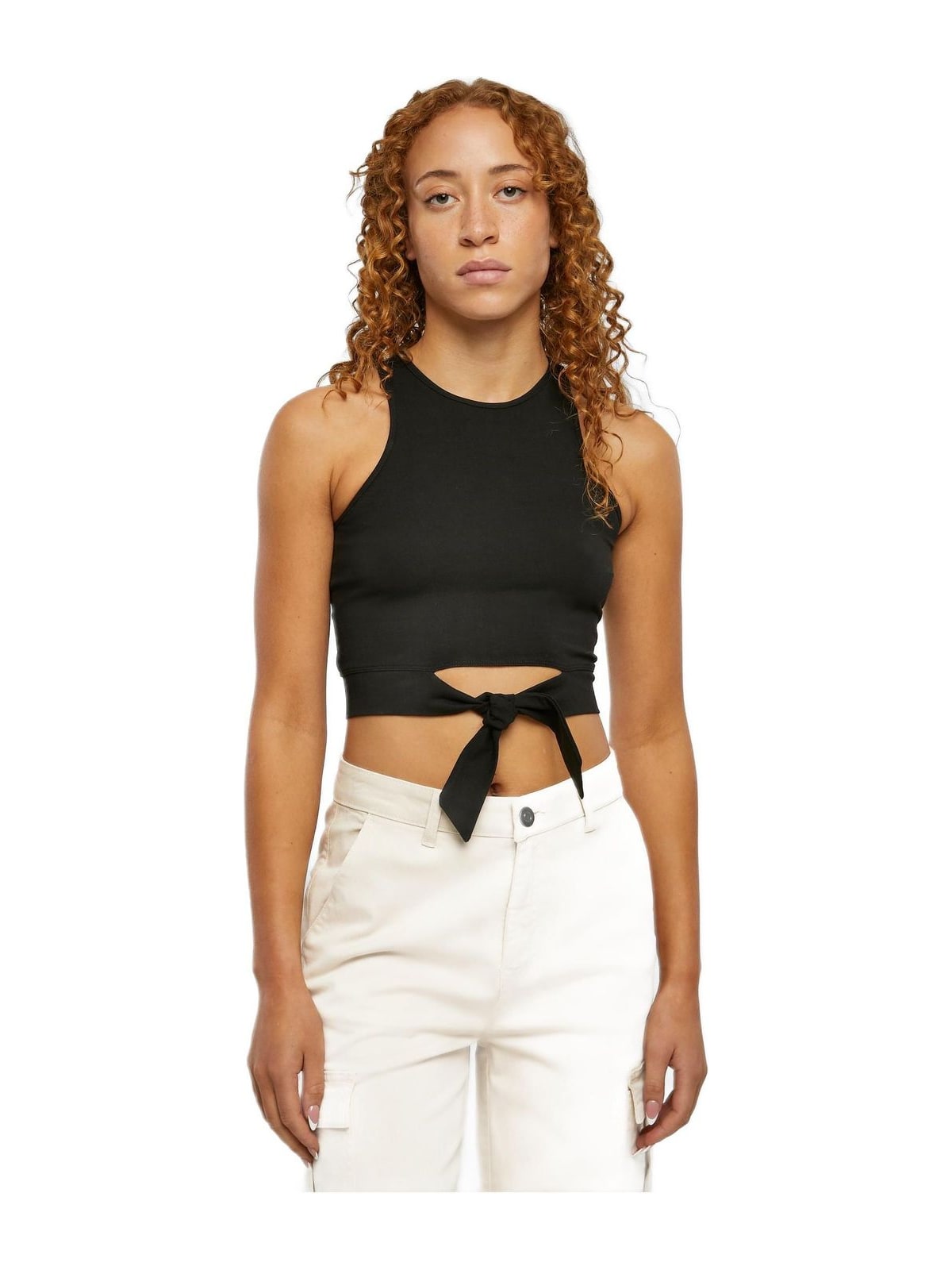 Γυναικεία Κοντή Μπλούζα Cropped Knot TB6048 Urban Classics Black
