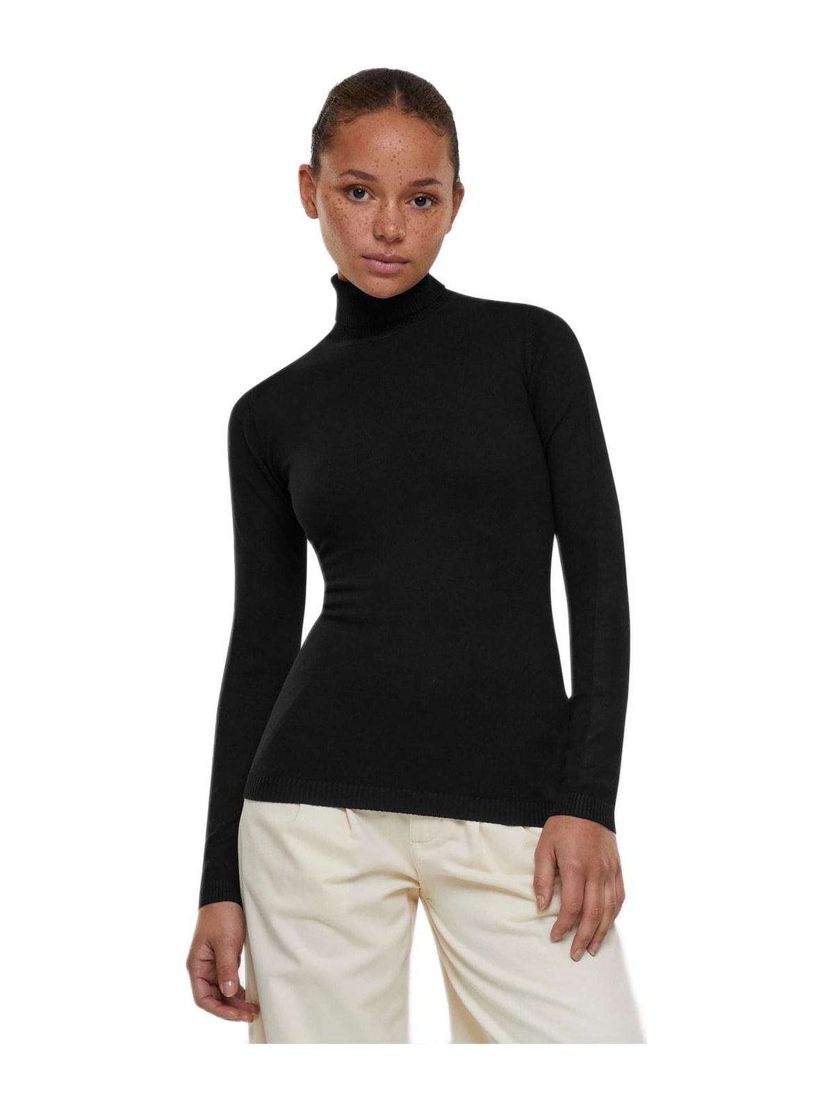Ladies Knitted Turtleneck Sweater Urban Classics TB6115-00007 black