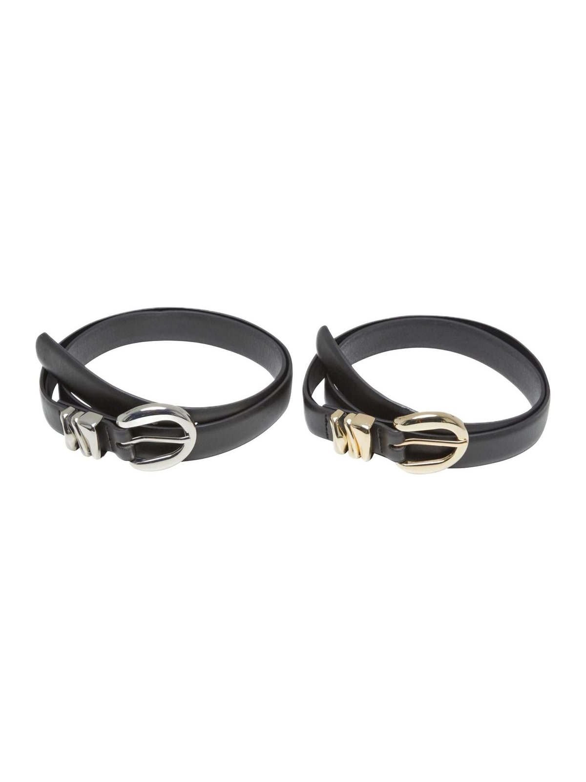 Σετ με 2 Ζώνες Chunky Multiple Loop Synthetic Leather TB7213A Urban Classics Black/Silver black/gold+black/silver