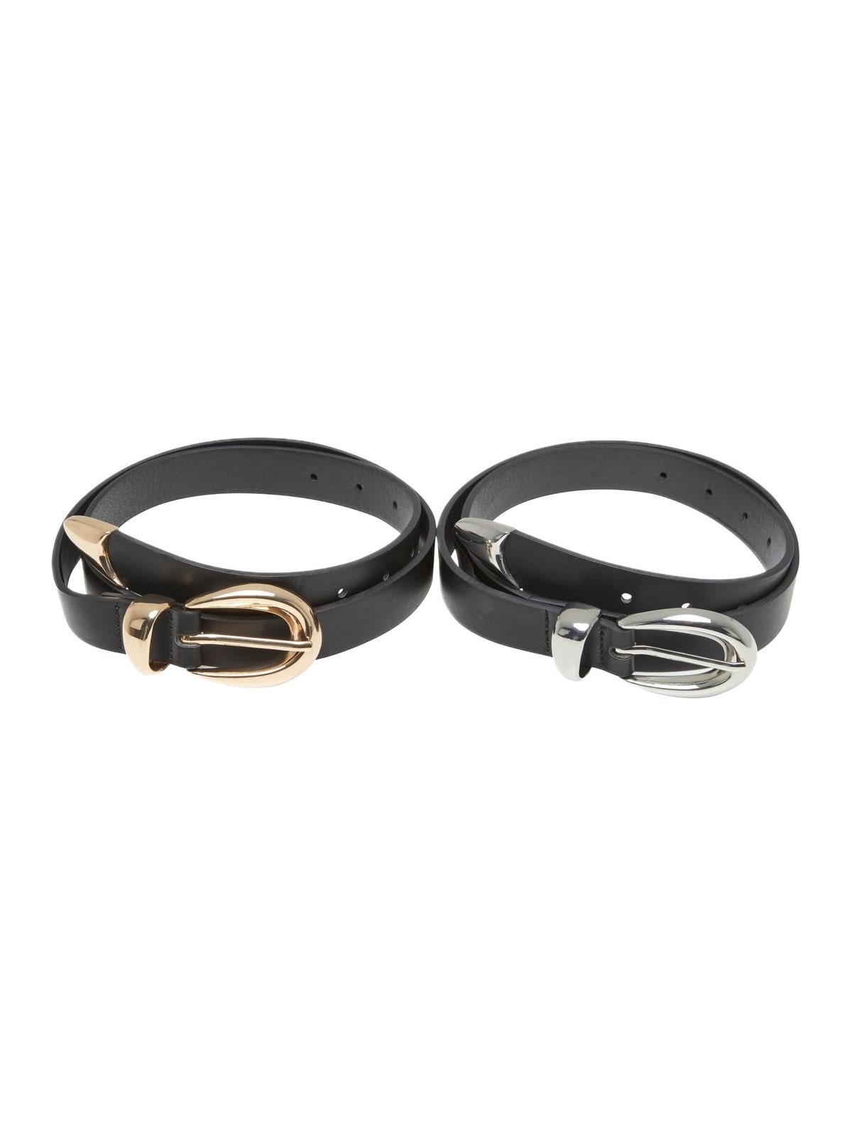 Σετ 2 Ζώνες Chunky Buckle Loop TB7211A-17832 Urban Classics black/gold+black/silver