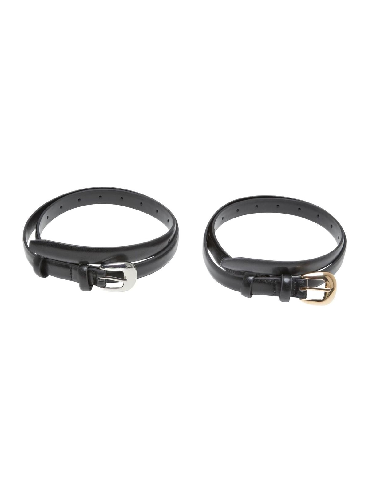Σετ 2 Ζώνες Chunky Buckle Slim TB7208A-17833 Urban Classics black/silver+black/gold
