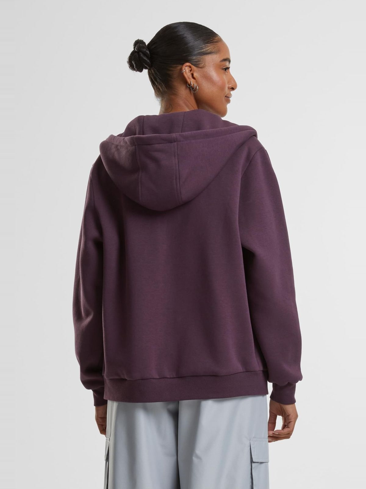 Ladies Fluffy Zip Hoody Urban Classics TB7286-18329 plumpurple