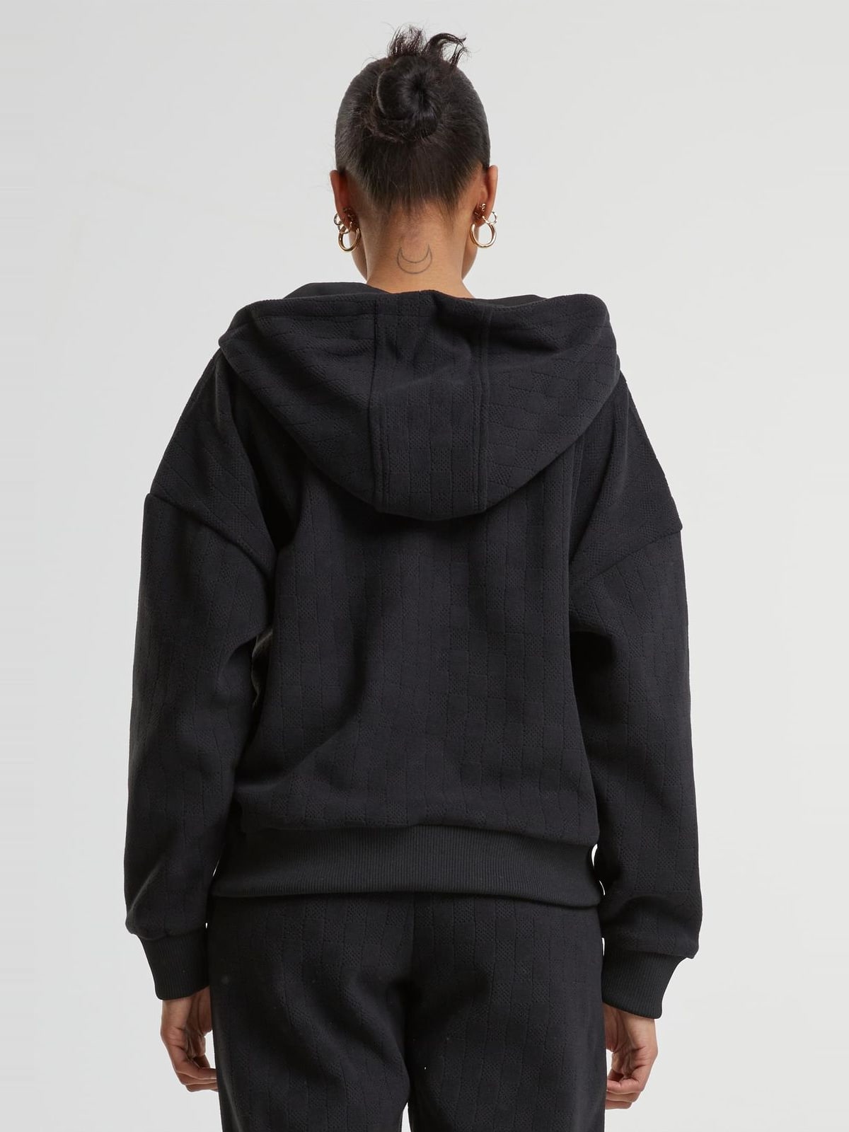 Γυναικεία Ζακέτα με Κουκούλα Jacquard Velvet Oversized TB7121 Urban Classics Black