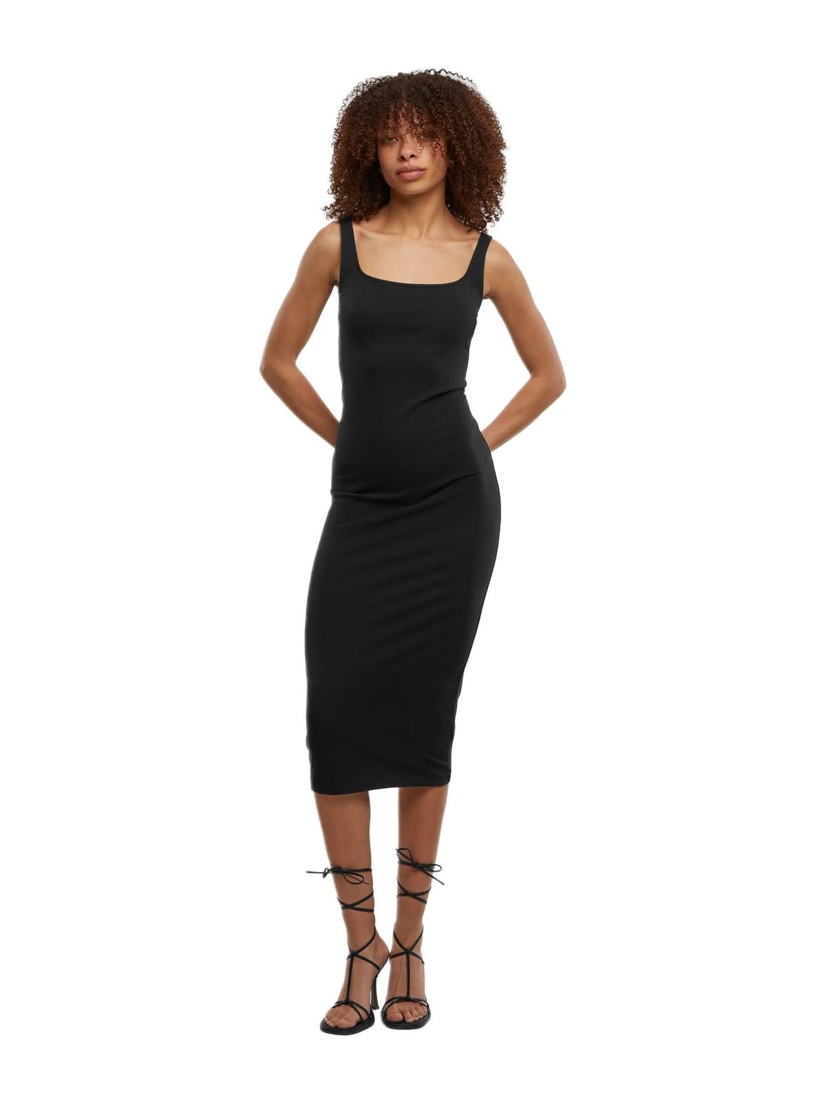 Ladies Basic Long Cotton Jersey Dress Urban Classics TB7180-00007 black