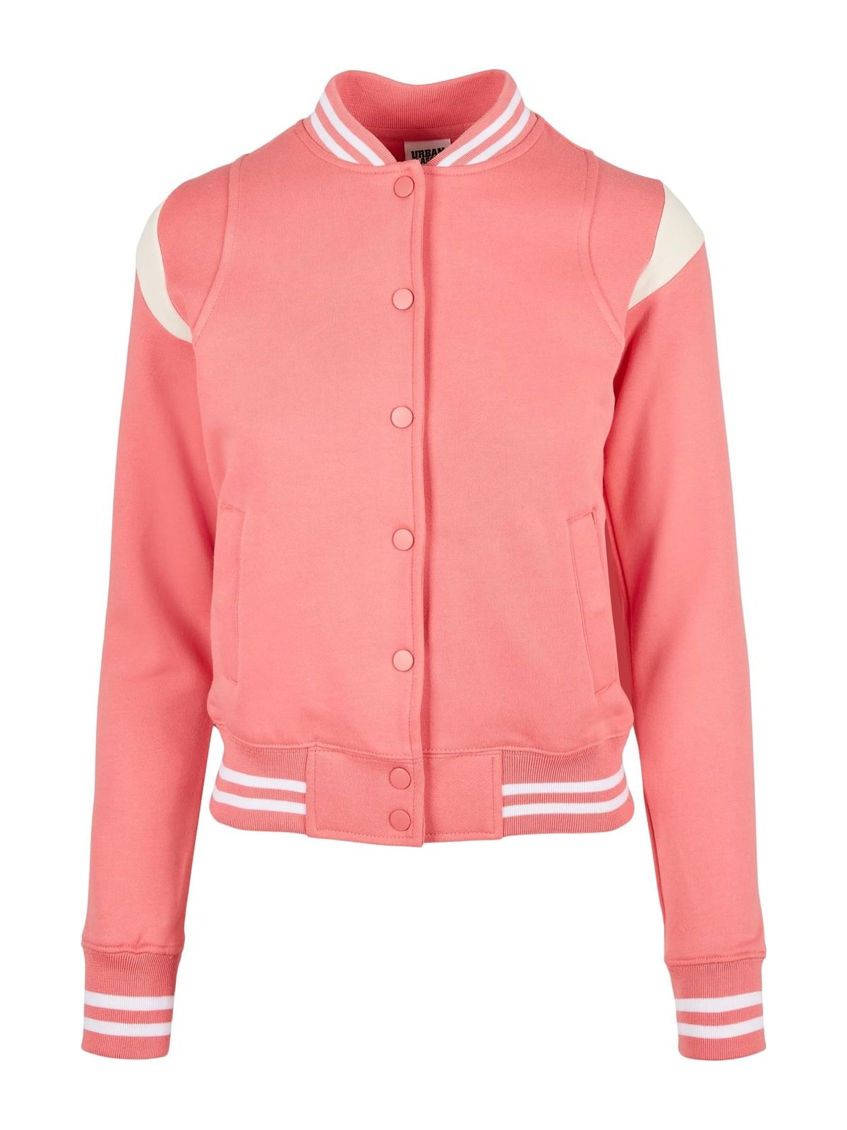 Ladies Inset College Sweat Jacket Urban Classics TB2618-02923 palepink/whitesand