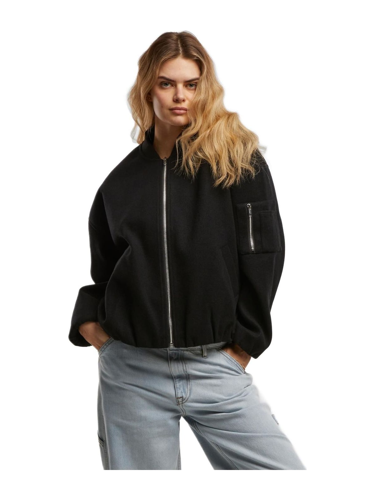 Γυναικείο Μπουφάν Bomber Faux Wool TB8107 Urban Classics Black