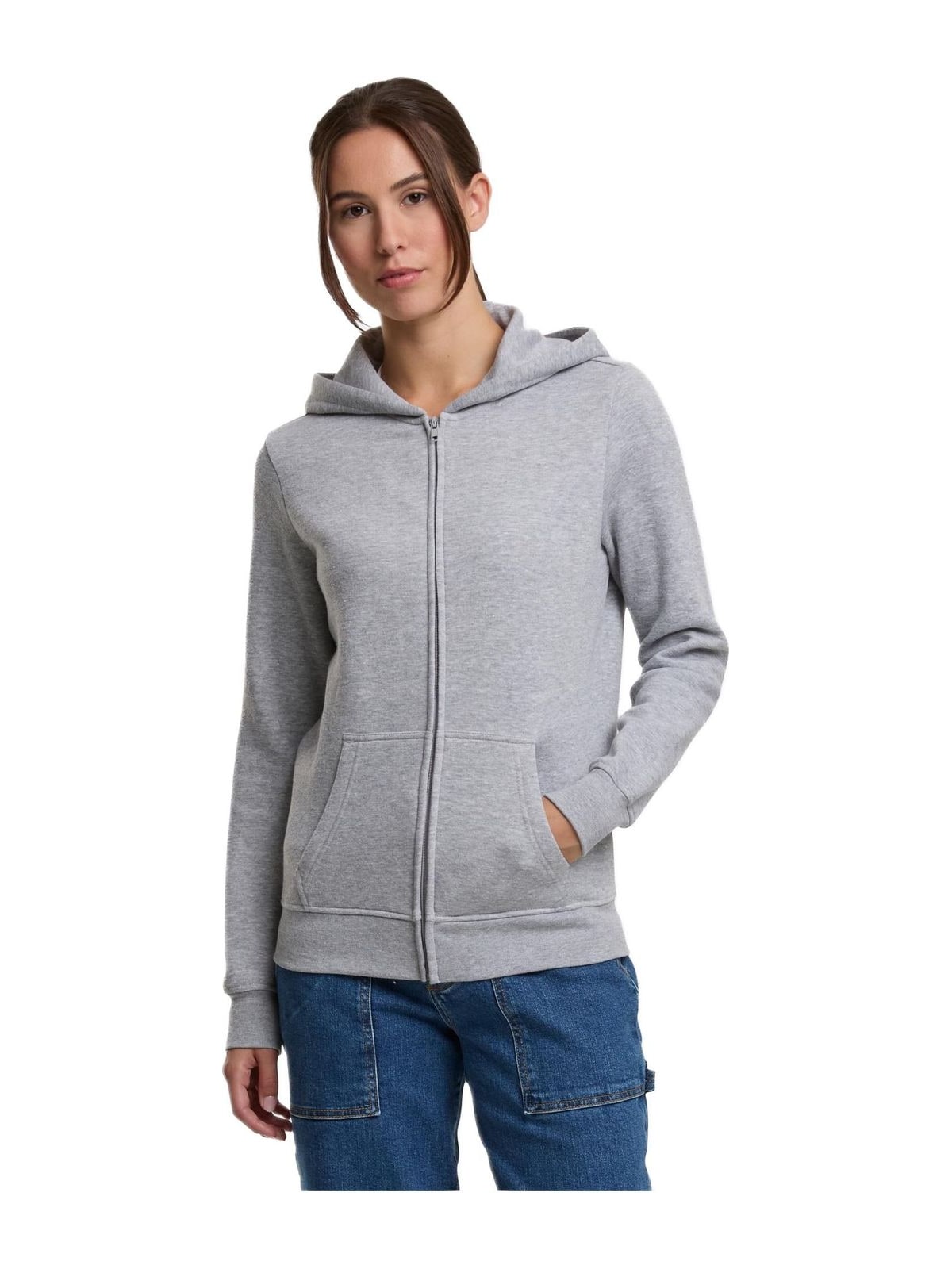 Γυναικείο Φούτερ με Κουκούλα και Φερμουάρ Ladies Basic Essential TB8005 Urban Classics Heathergrey