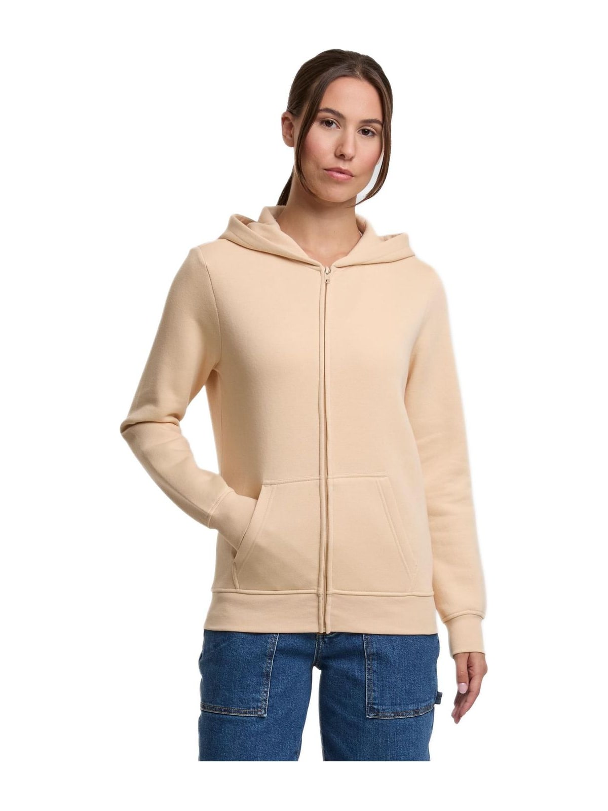 Γυναικεία Ζακέτα με Κουκούλα Ladies Basic Essential Zip Hoody TB8005 Urban Classics Sand