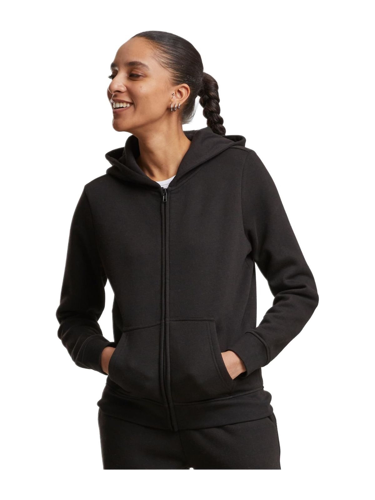 Γυναικείο Φούτερ με Κουκούλα και Φερμουάρ Ladies Basic Essential Zip Hoody TB8005 Urban Classics Black