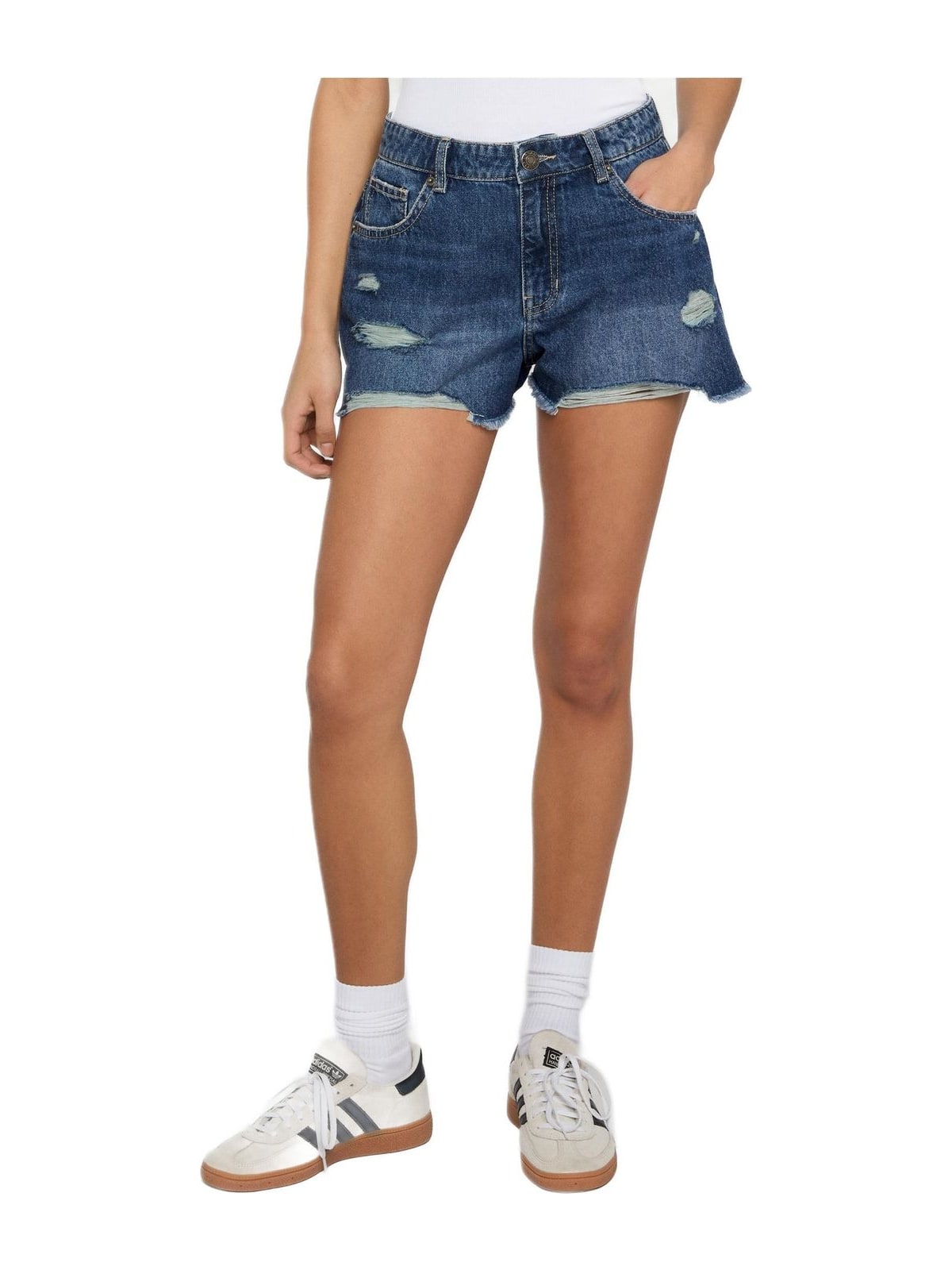 Γυναικείο Τζιν Σορτς TB8193 Urban Classics mid deep blue washed