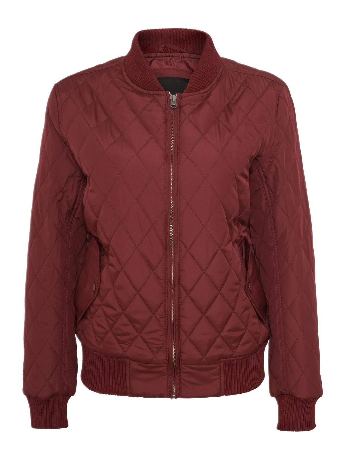Γυναικείο Μπουφάν Diamond Quilt Nylon TB806 Urban Classics Black Burgundy