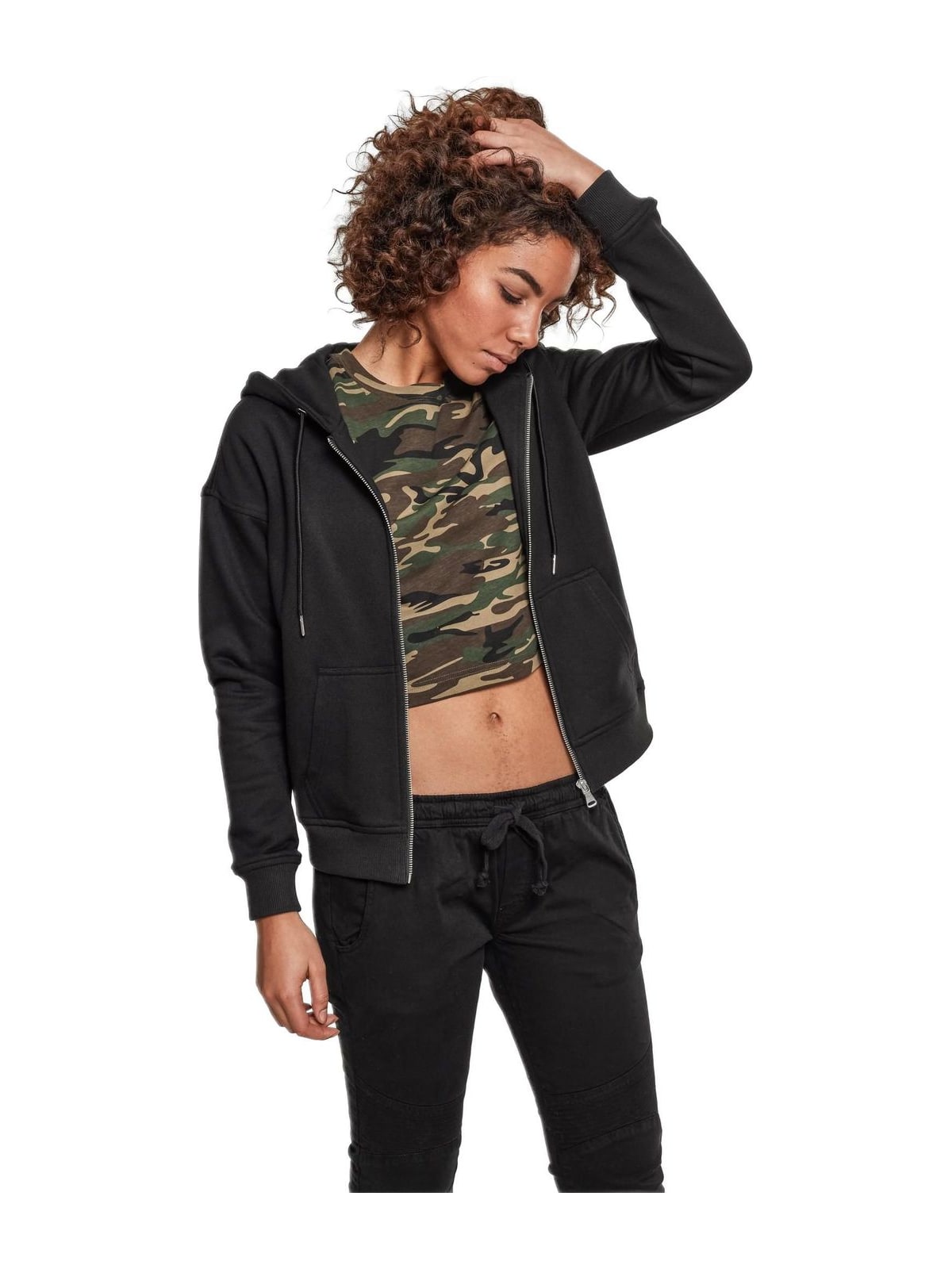 Γυναικεία Ζακέτα με Κουκούλα Ladies Classic Zip Hoody TB1982-00007 Urban Classics Black