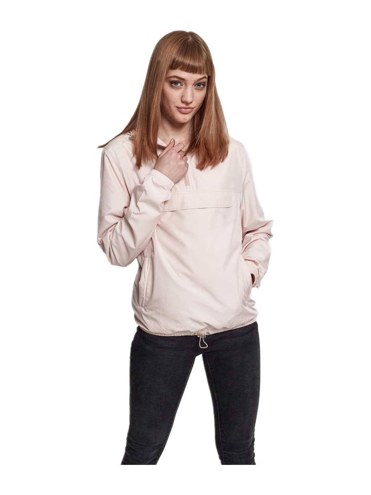 Γυναικείο Μπουφάν Pull Over TB2013 Urban Classics Black-Rose Light Pink