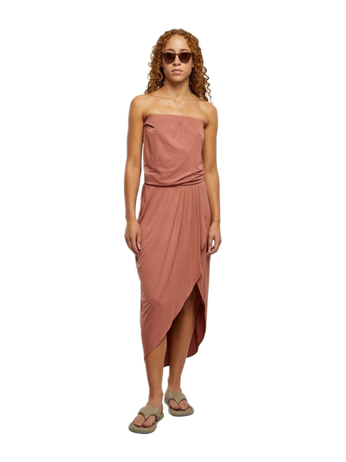 Γυναικείο Φόρεμα Bandeau TB1508 Urban Classics Terracotta