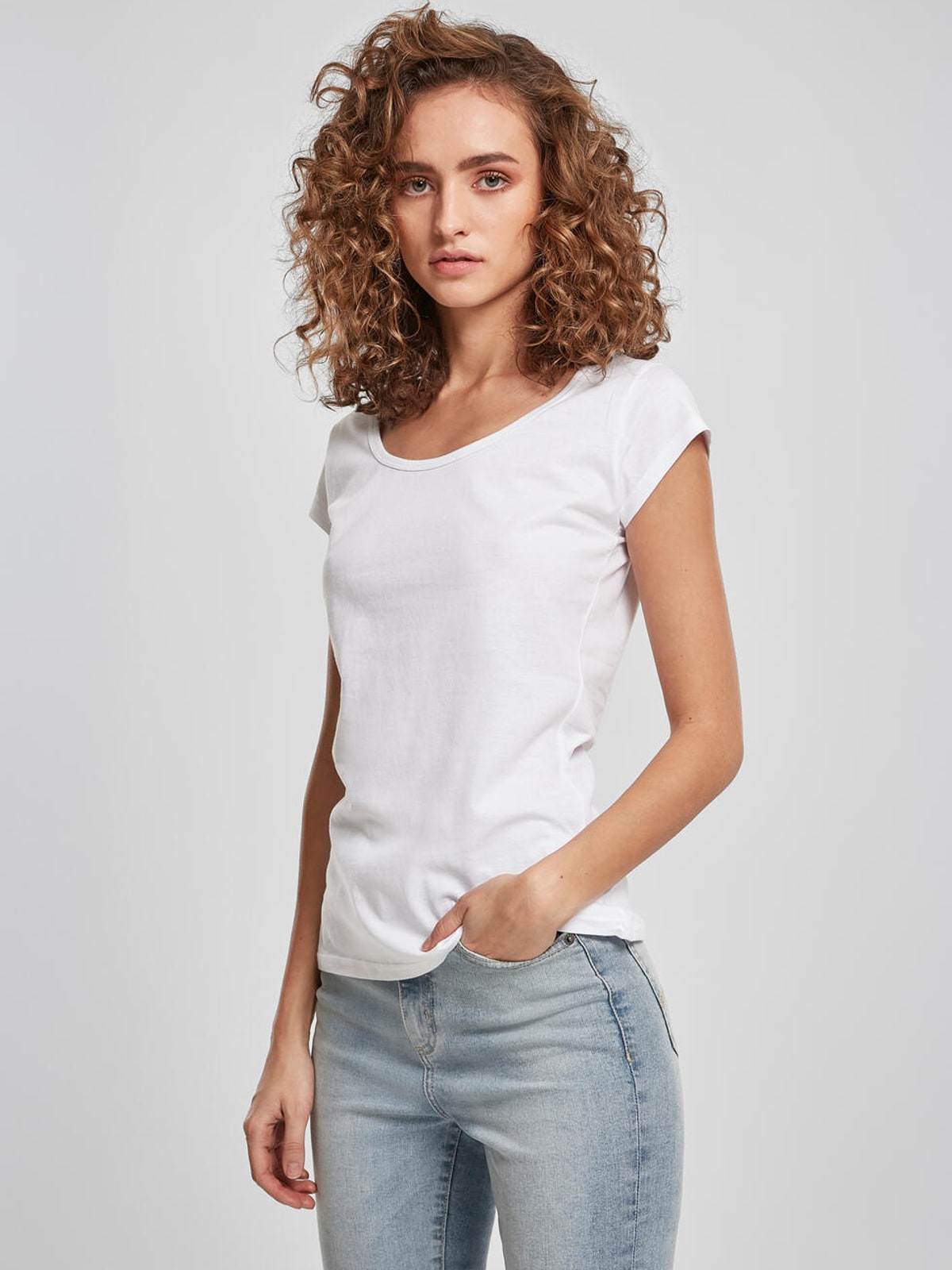 Γυναικείο T-shirt Back Cut BY035 Build Your Brand White