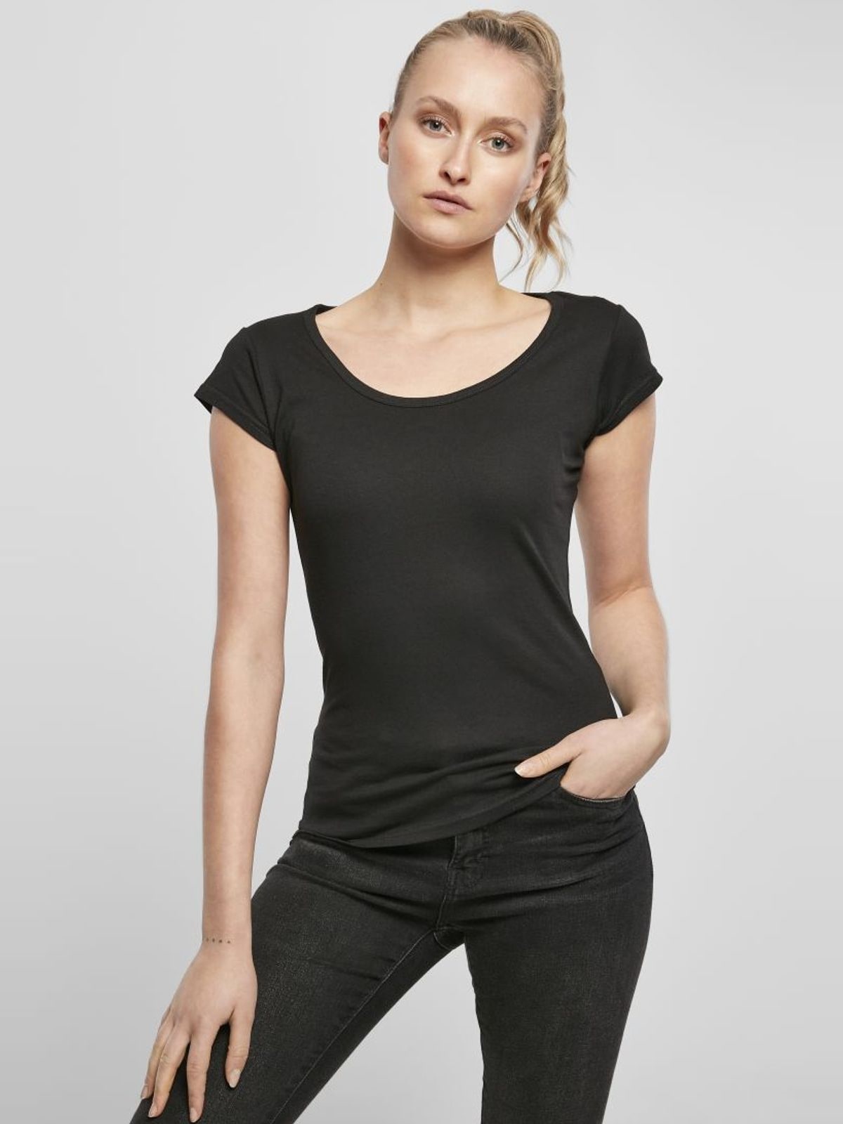 Γυναικείο T-shirt Back Cut BY035 Build Your Brand Black
