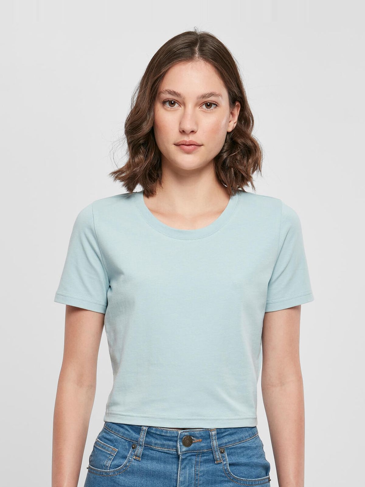 Γυναικείο Cropped T-Shirt BY042 Build Your Brand Ocean Blue