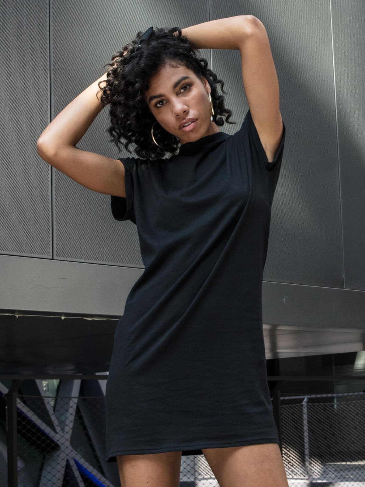 Γυναικείο Φόρεμα T-Shirt BY101 Build Your Brand Turtle Neck Black