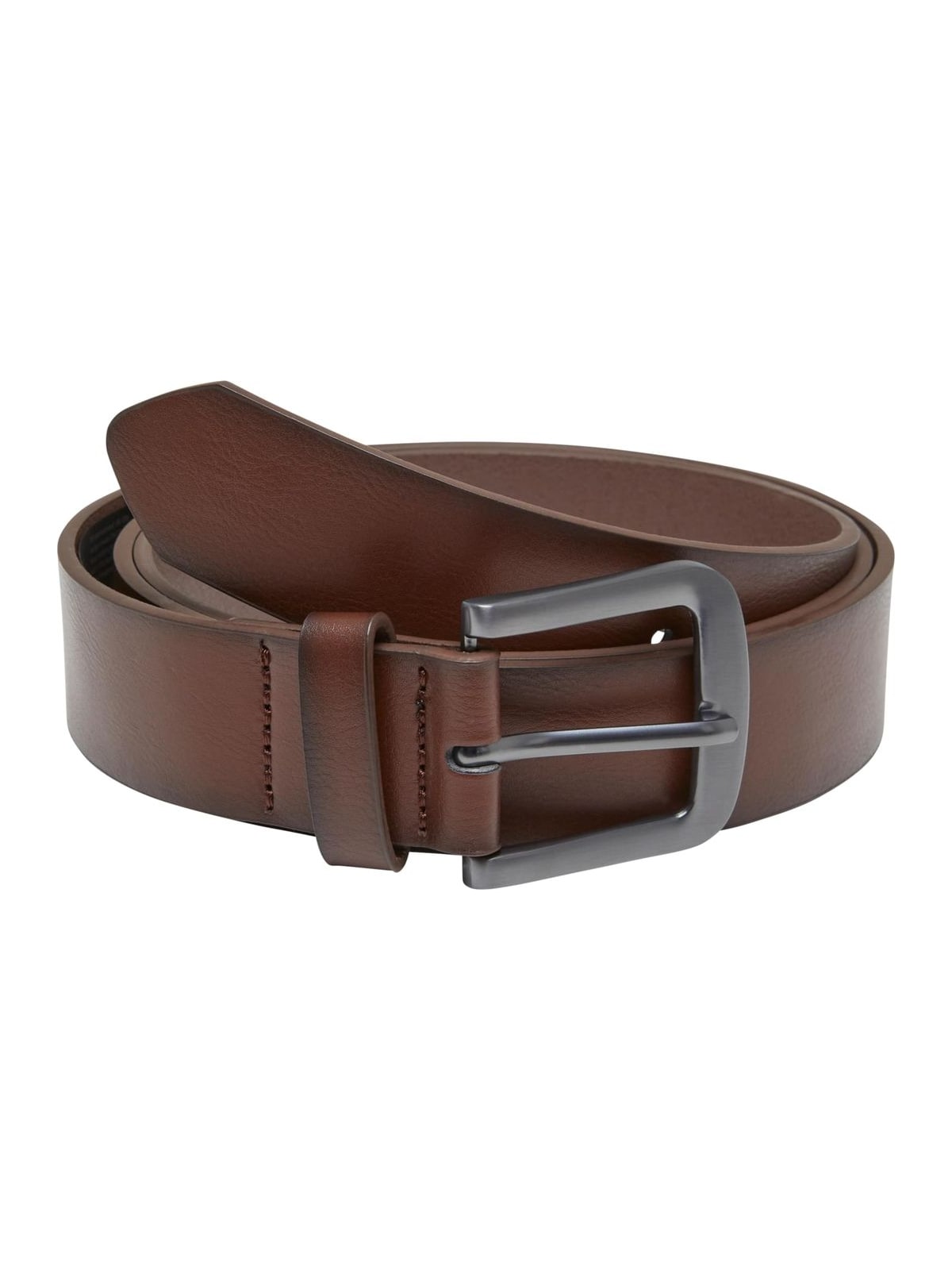 Ζώνη Easy Synthetic Leather Belt με μεταλλική αγκράφα TB7216-04594 Urban Classics brown/silver
