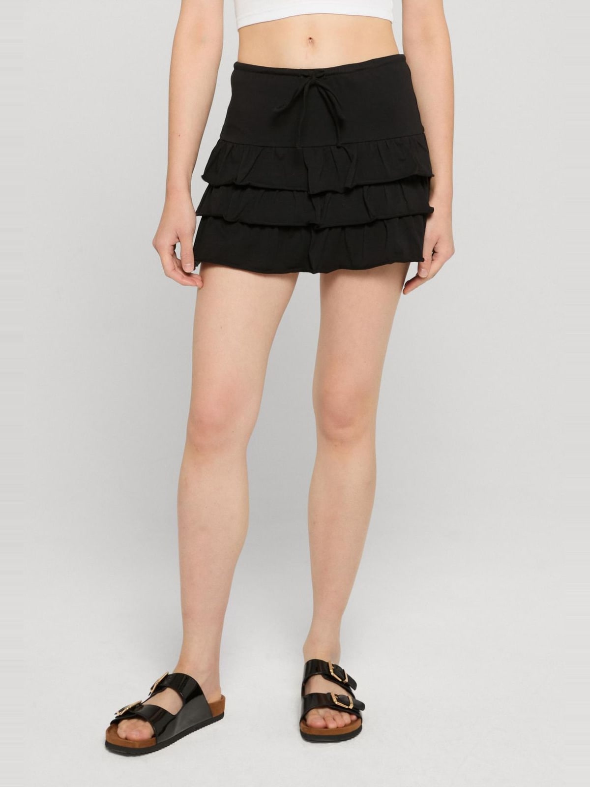 Γυναικεία φούστα Jersey Volants με ρίγες TB7506-00007 Urban Classics black