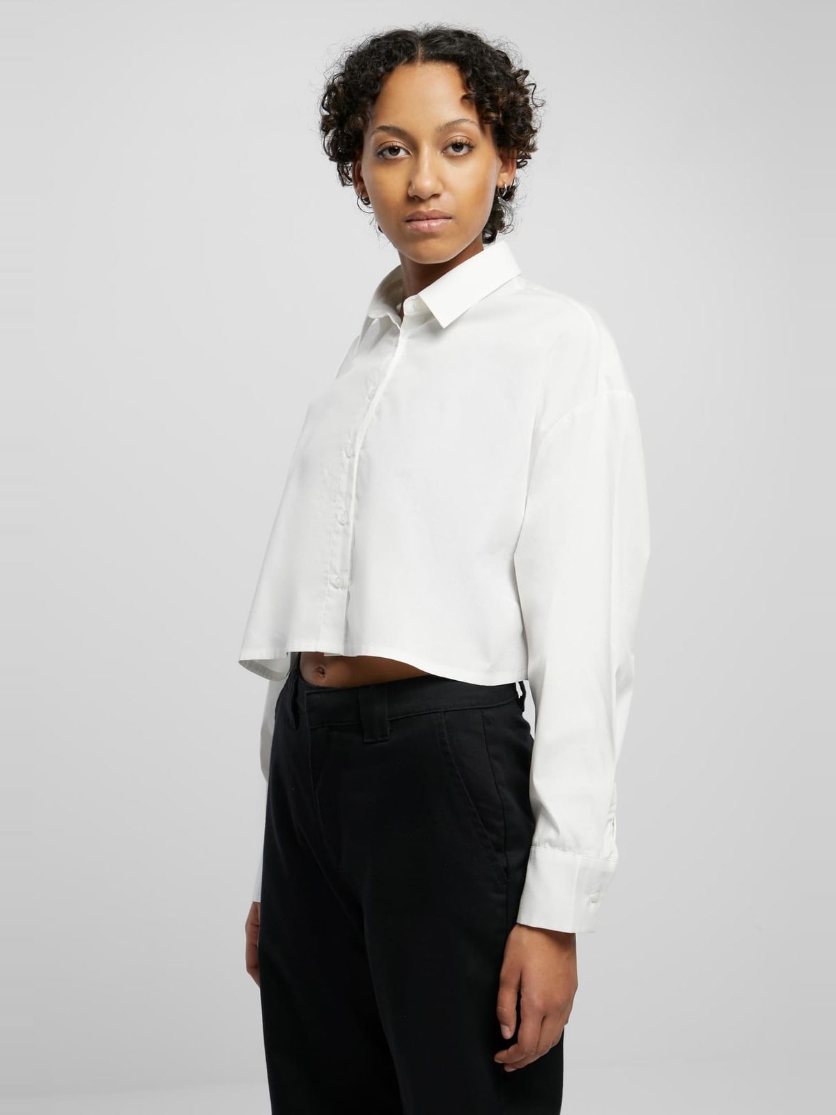 Cropped oversized μπλούζα με μακριά μανίκια TB6065-00220 Urban Classics white