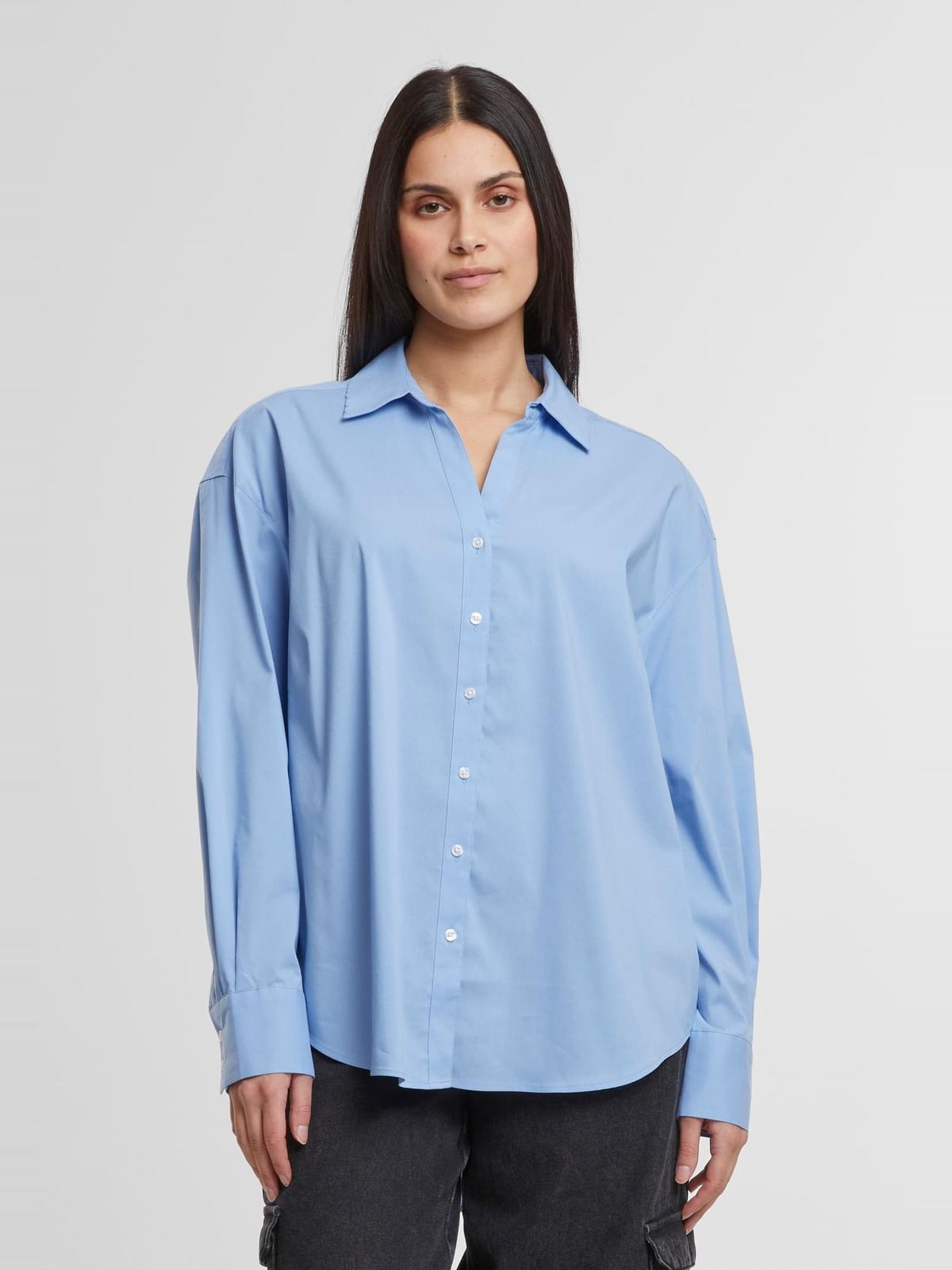 Oversized βαμβακερή μπλούζα με κανονικό γιακά TB7177-18327 Urban Classics powderblue