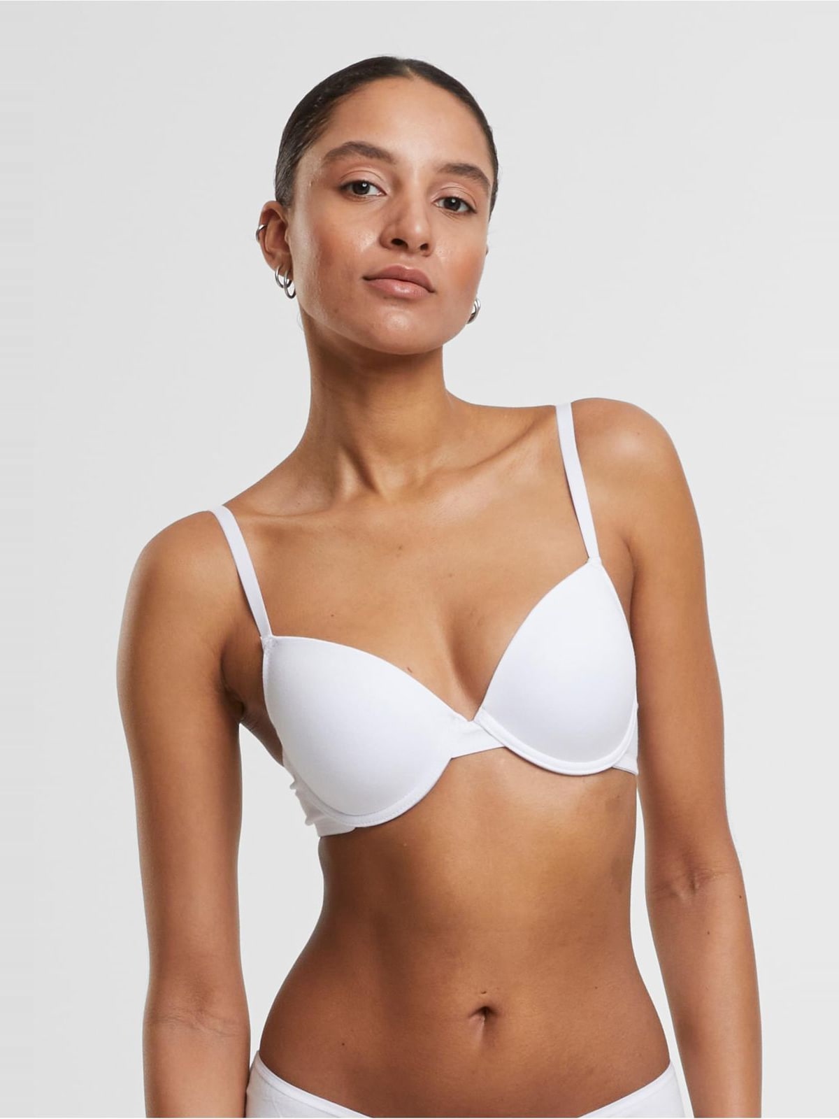 Γυναικείο σουτιέν Basic Cotton Bra 2-Pack με ελαστικές τιράντες TB7652A-03168 Urban Classics white+white