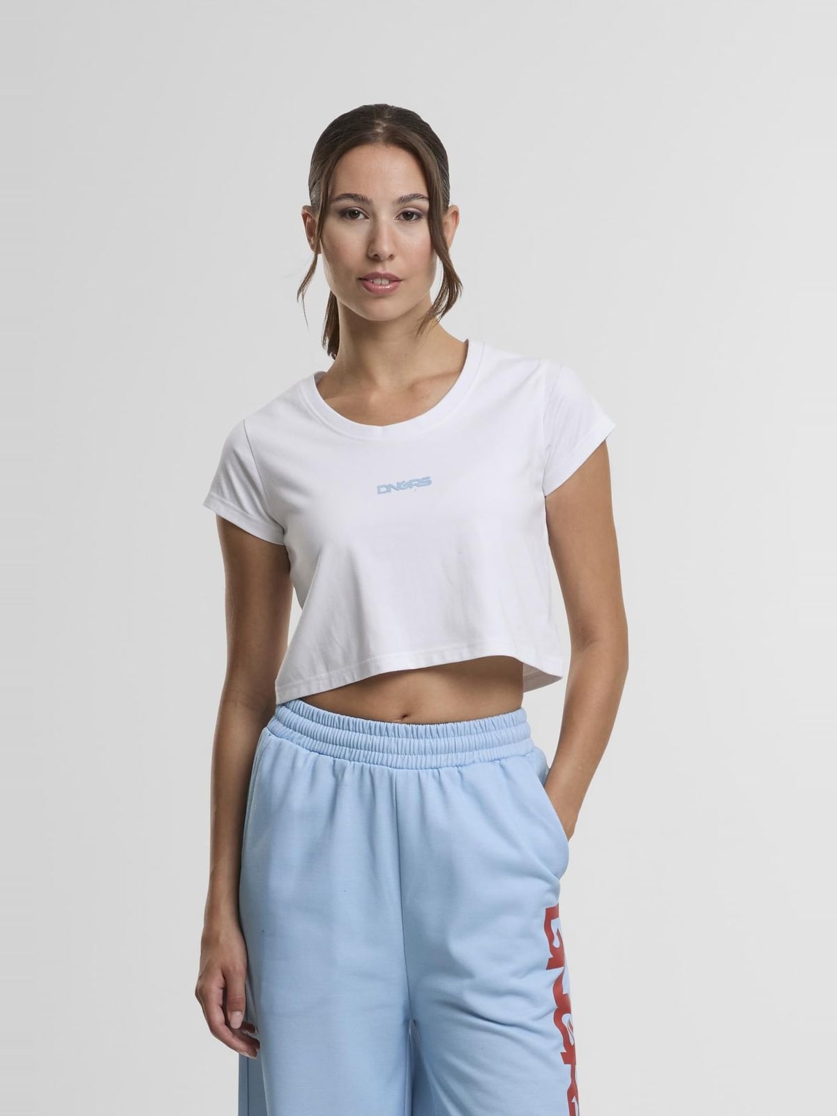 Cropped T-shirt Fast με μινιμαλιστικό λογότυπο DLTS140-05104 Dangerous DNGRS bright white