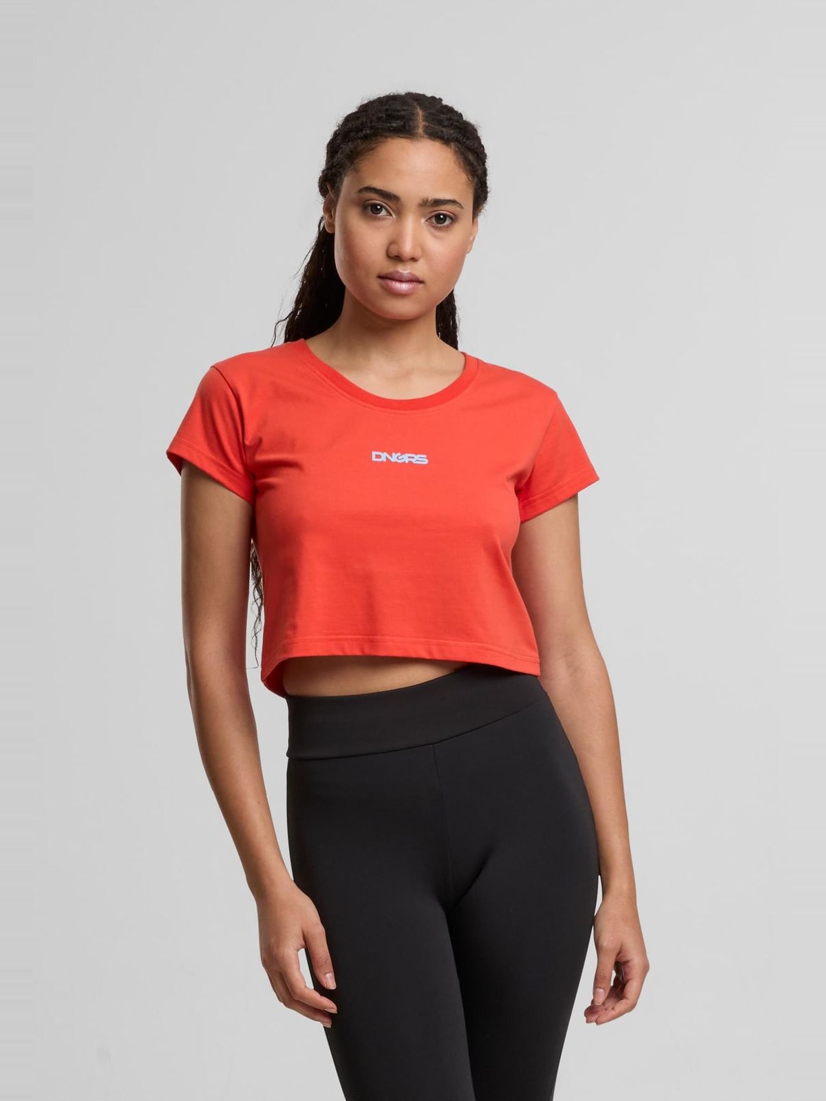 Cropped T-shirt Fast με μινιμαλιστικό λογότυπο DLTS140-07643 Dangerous DNGRS red clay