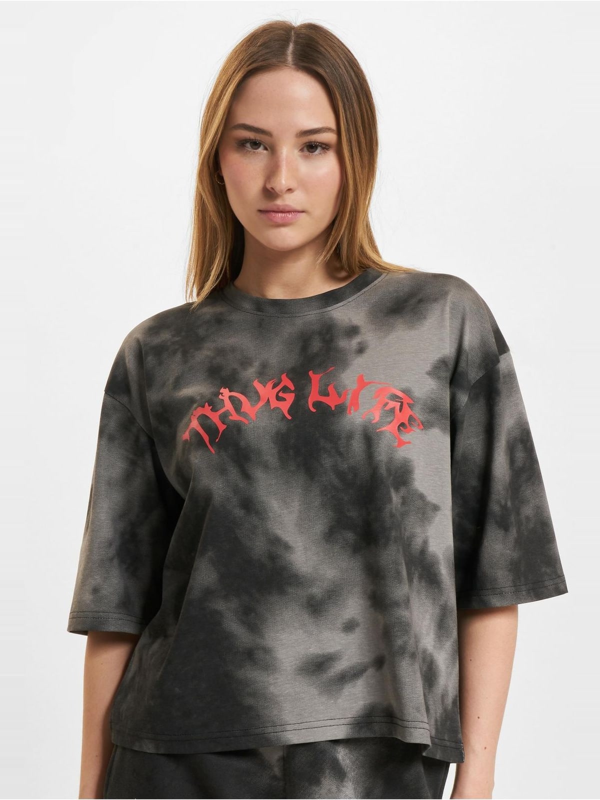 Oversized μπλούζα Sky με μαλακή βαμβακερή υφή TLLTS1030-01198 Thug Life black/grey