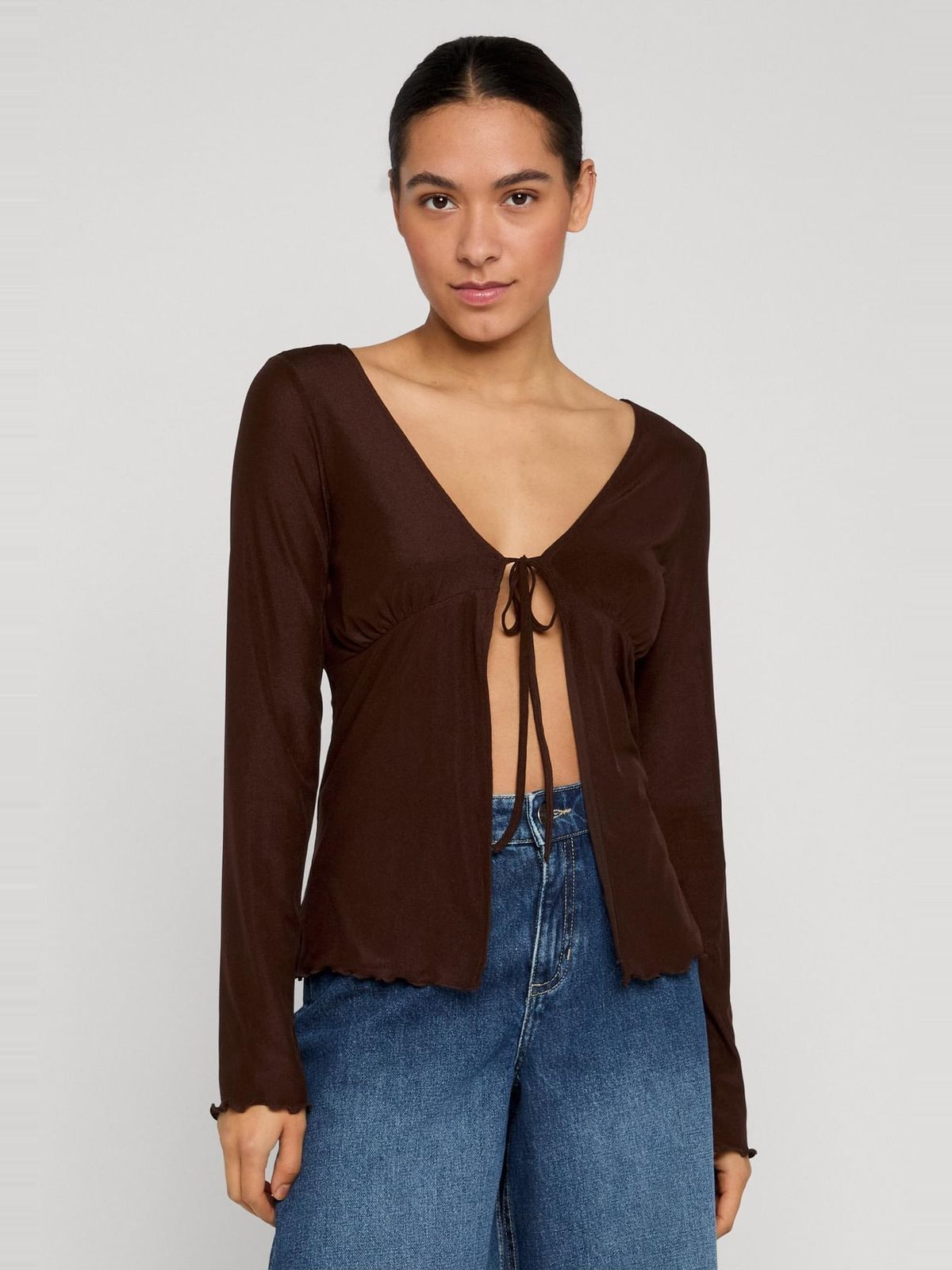 Γυναικείο mesh cardigan με ανοιχτή σιλουέτα TB8187-00075 Urban Classics brown