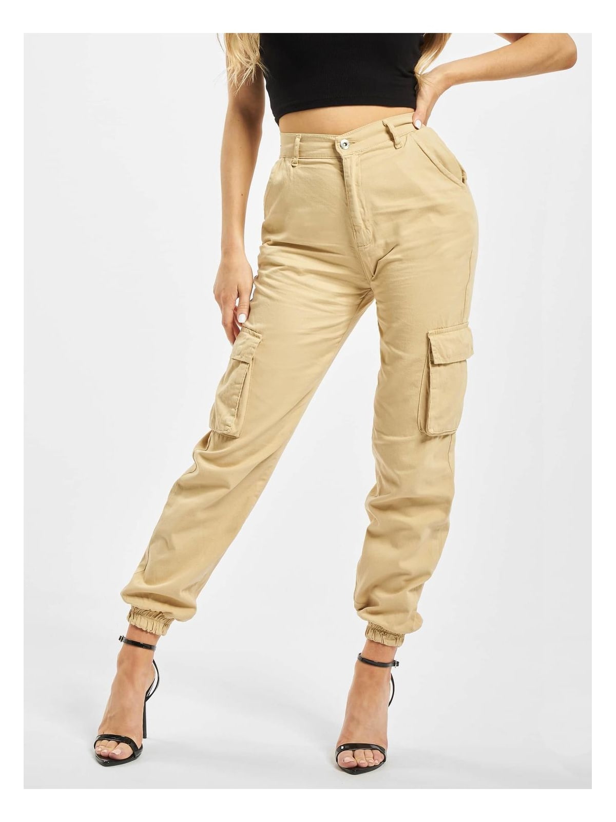 Cargo παντελόνια Ruby με ελαστική μέση DFLCP012-00003 DEF beige
