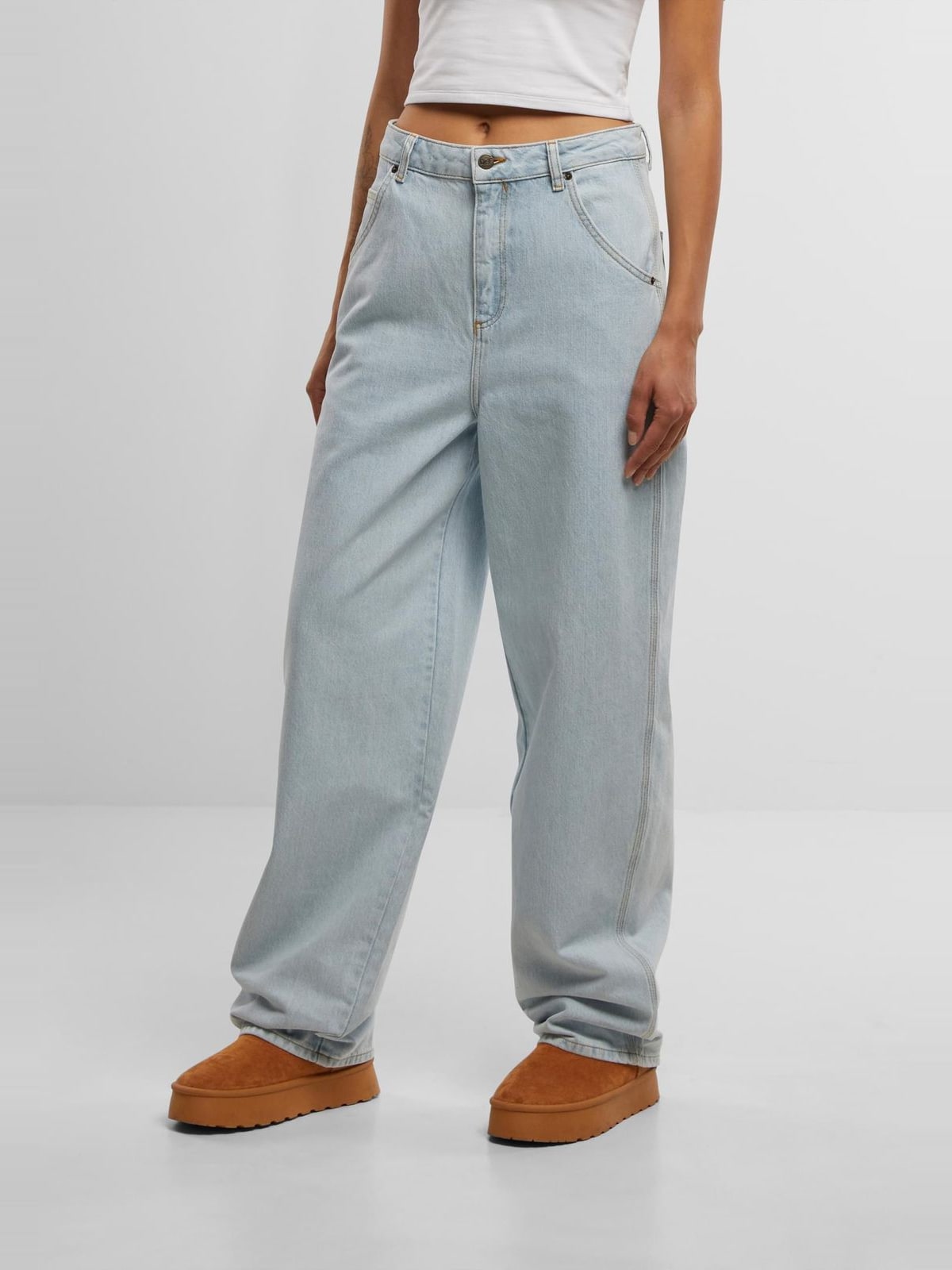 Τζιν παντελόνι DEF Straight Fit με ίσια γραμμή DFLJS196-00927 ice blue