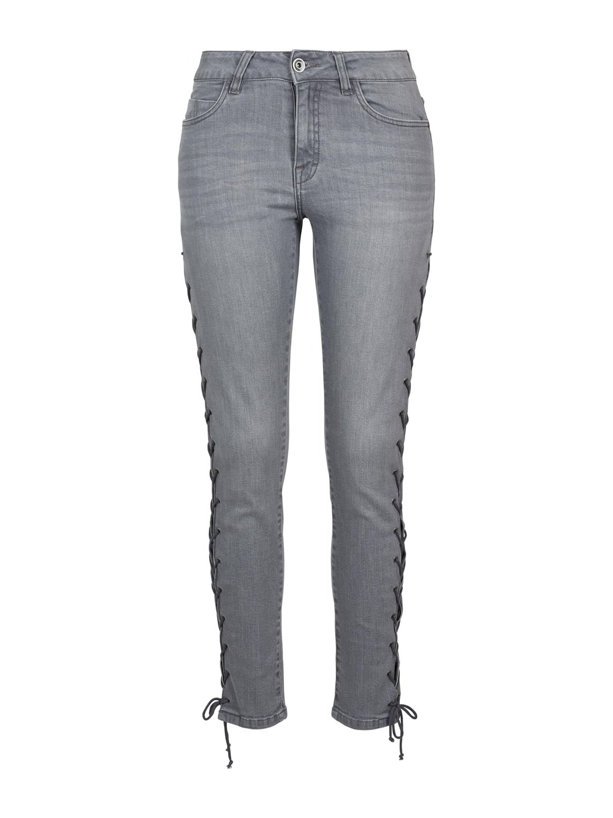 Γυναικεία παντελόνια denim Lace Up Skinny με ρυθμιζόμενη εφαρμογή TB2003-00111 Urban Classics grey